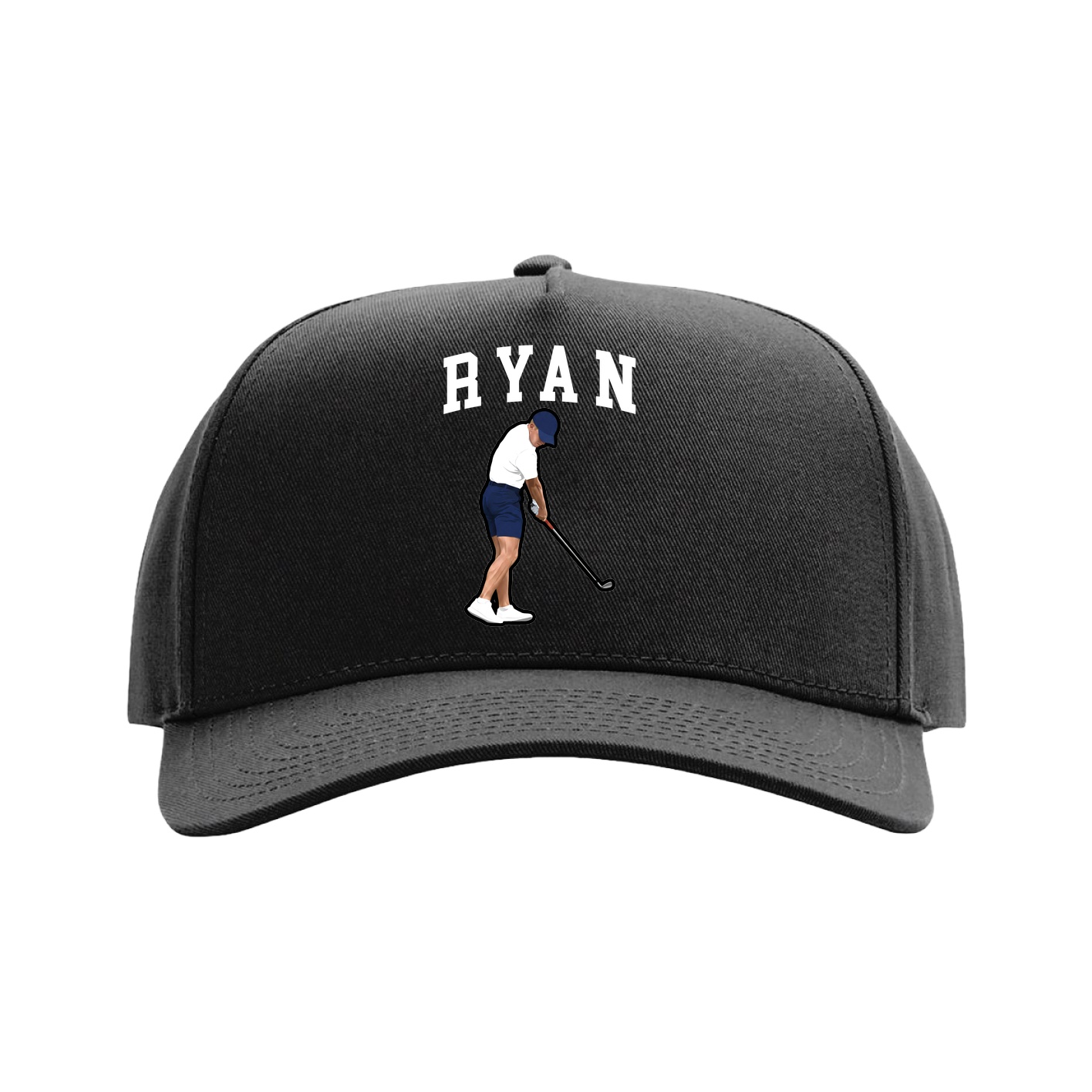 Full Fabric Five-Panel Champ Cap — Shirsey in Black