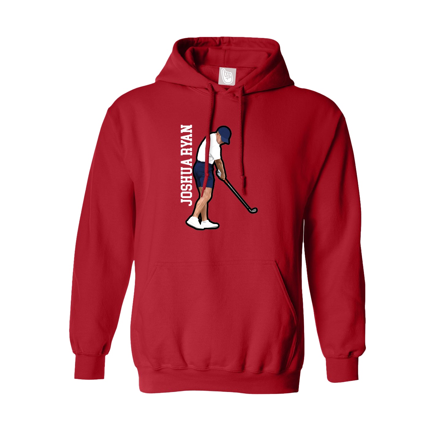 Hoodie — Name Vertical in Red