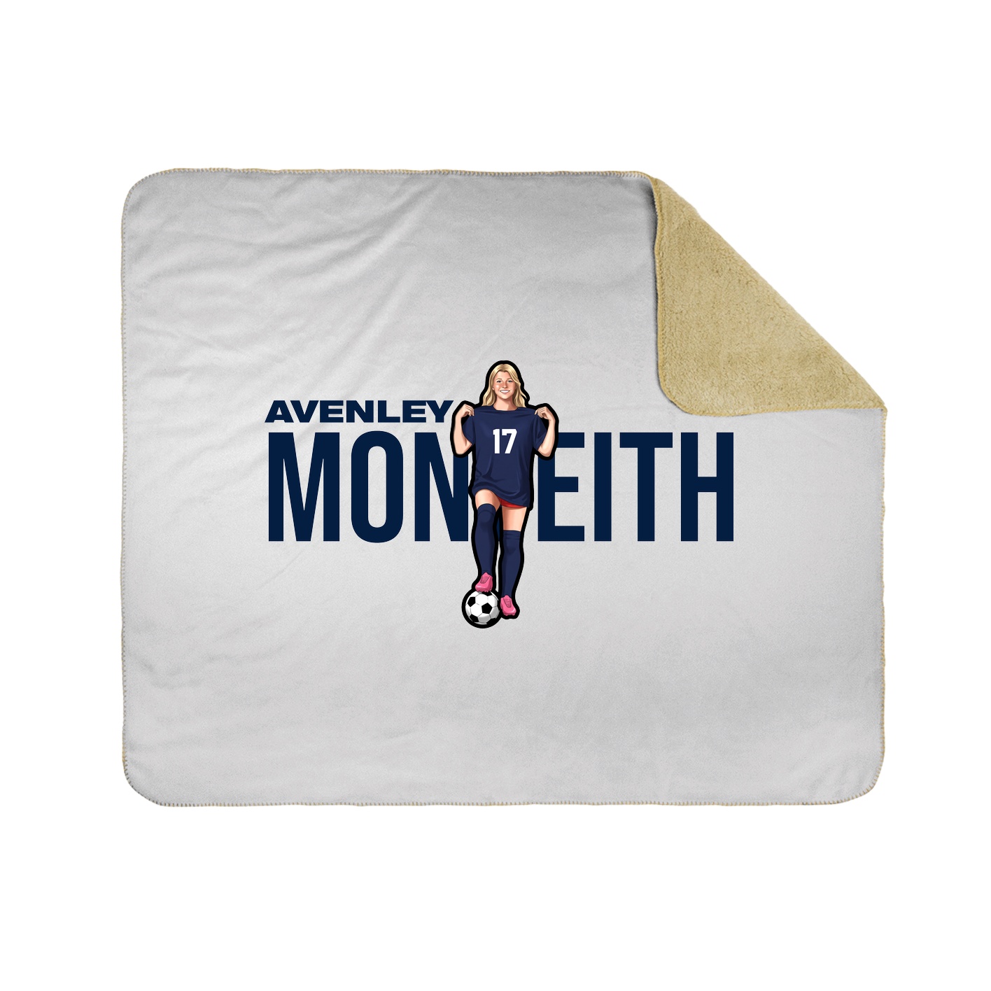 Throw Blanket — Player Name in White