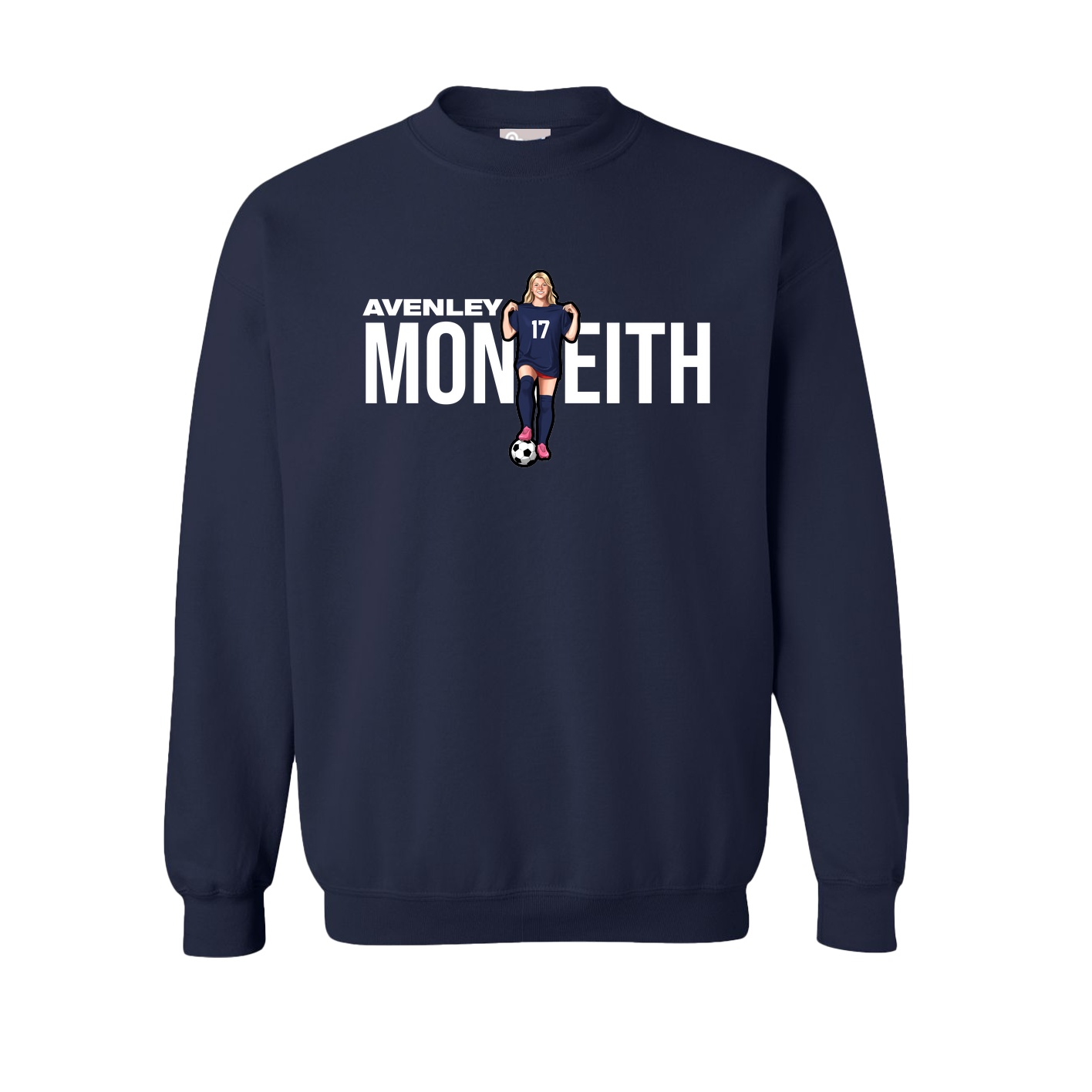 Fleece Crew — Player Name in Navy