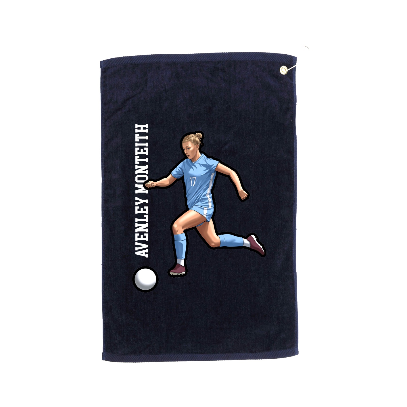 Golf Towel — Name Vertical in Navy