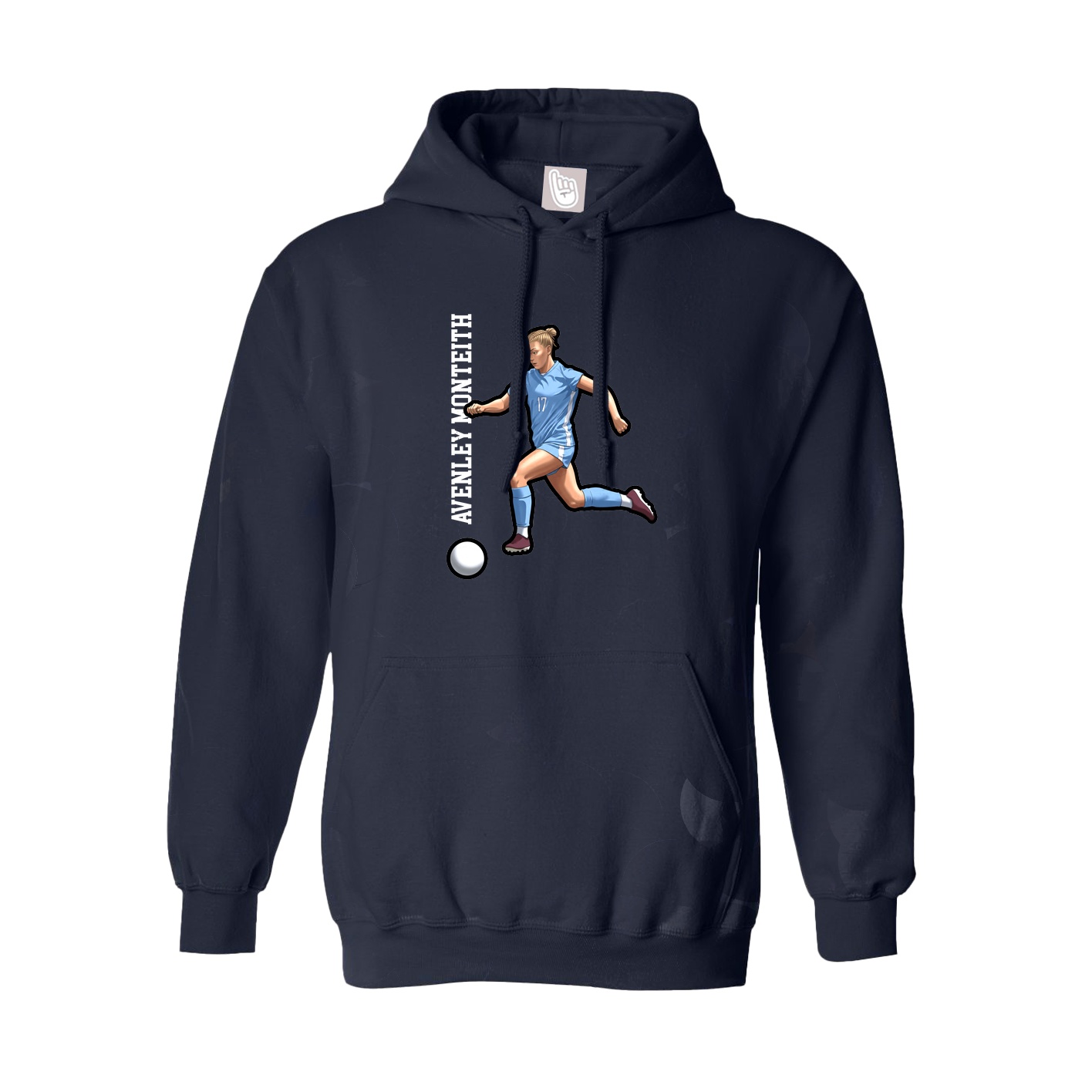 Youth Hoodie — Name Vertical in Navy