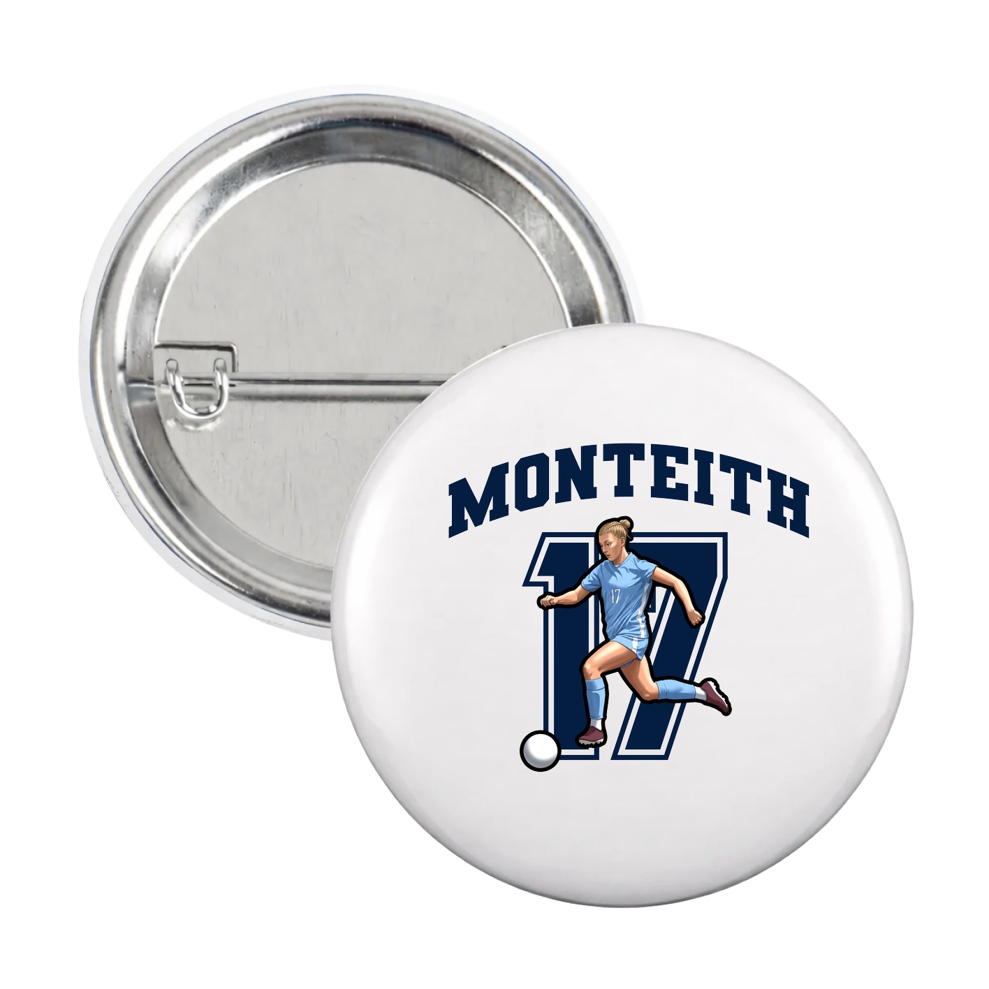 Game Day Button — Number in White