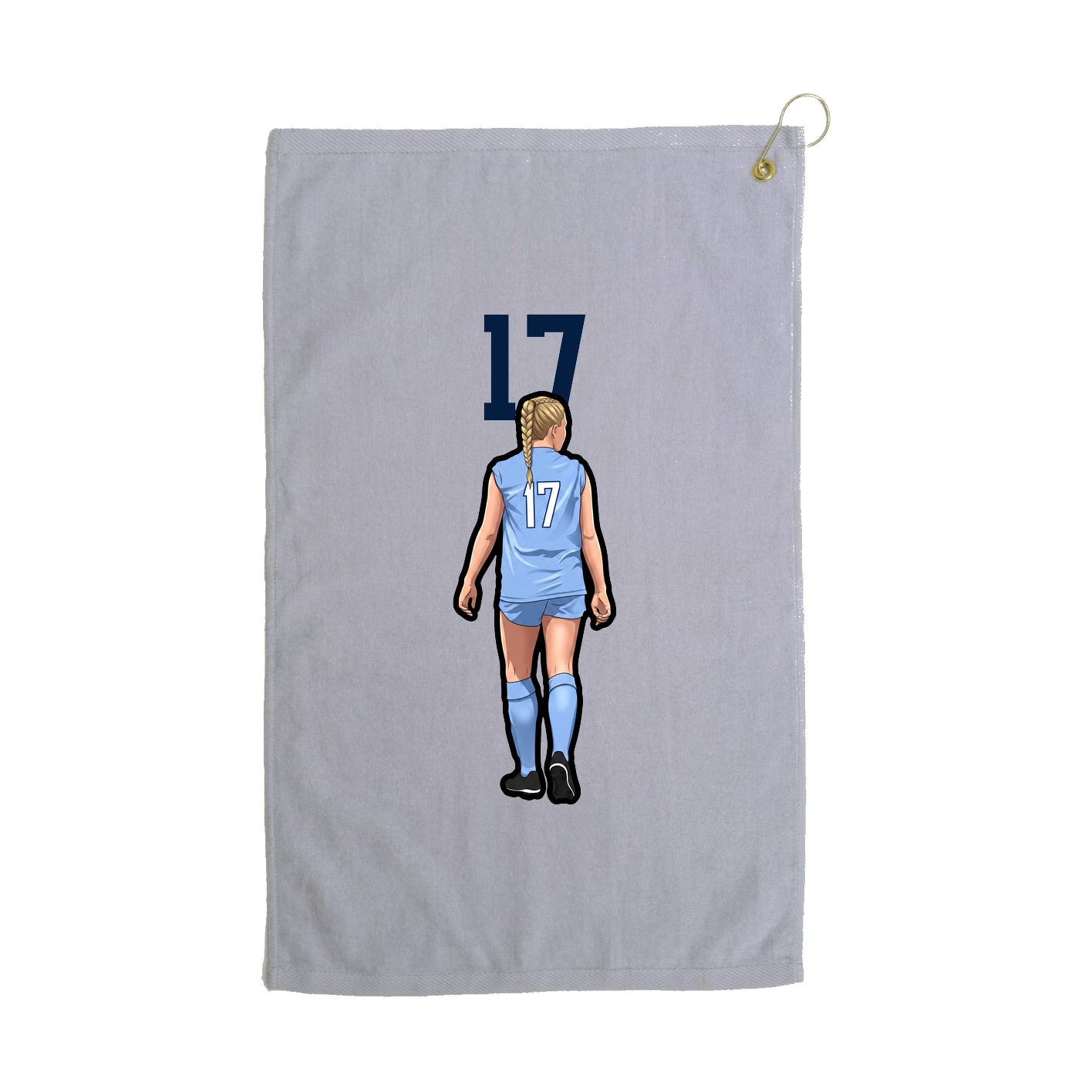 Golf Towel — Number Top in Grey