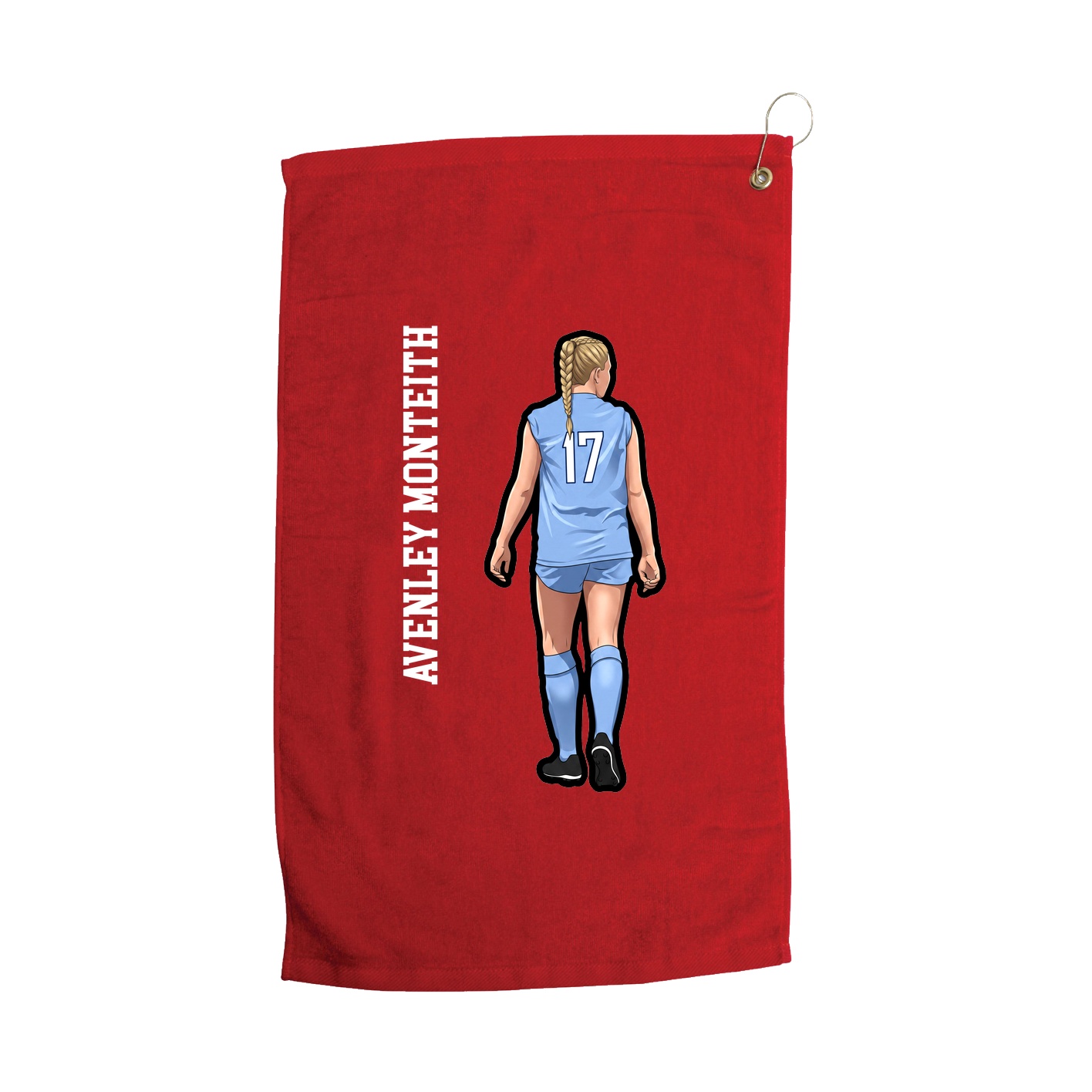 Golf Towel — Name Vertical in Red