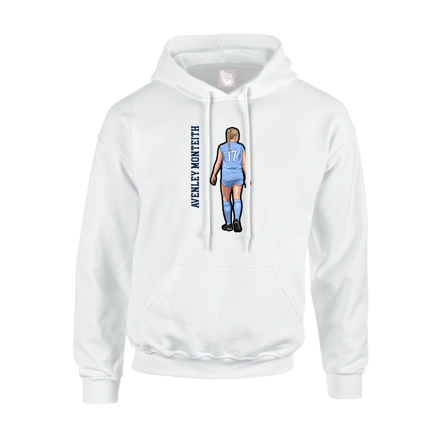 Hoodie — Name Vertical in White