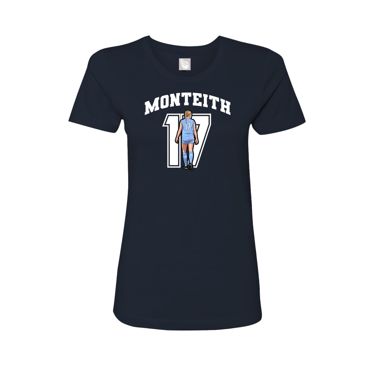 Fitted Women's Tee — Number in Navy