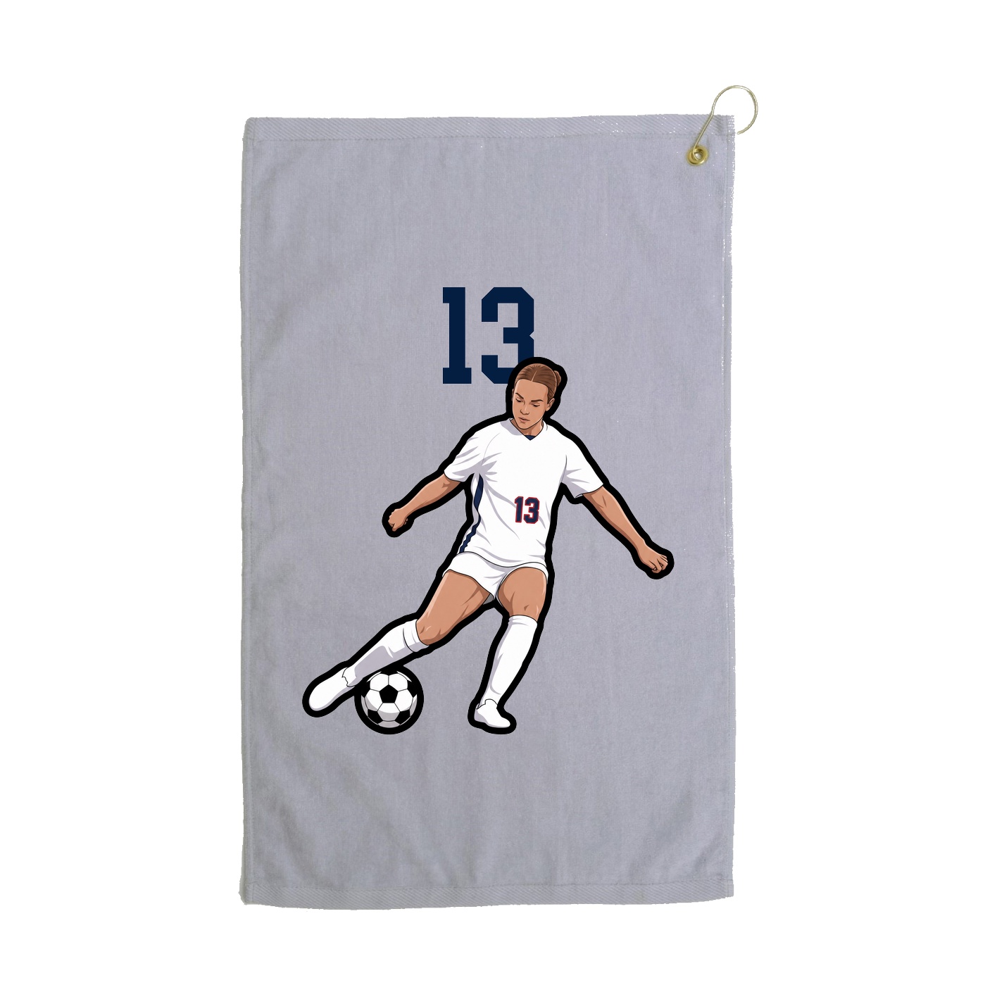Golf Towel — Number Top in Grey