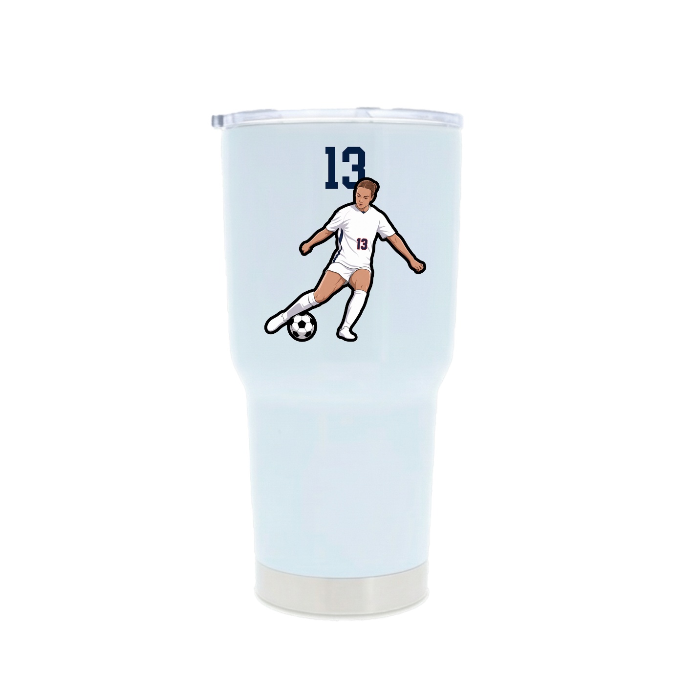 30oz Stainless Steel Tumbler — Number Top in White