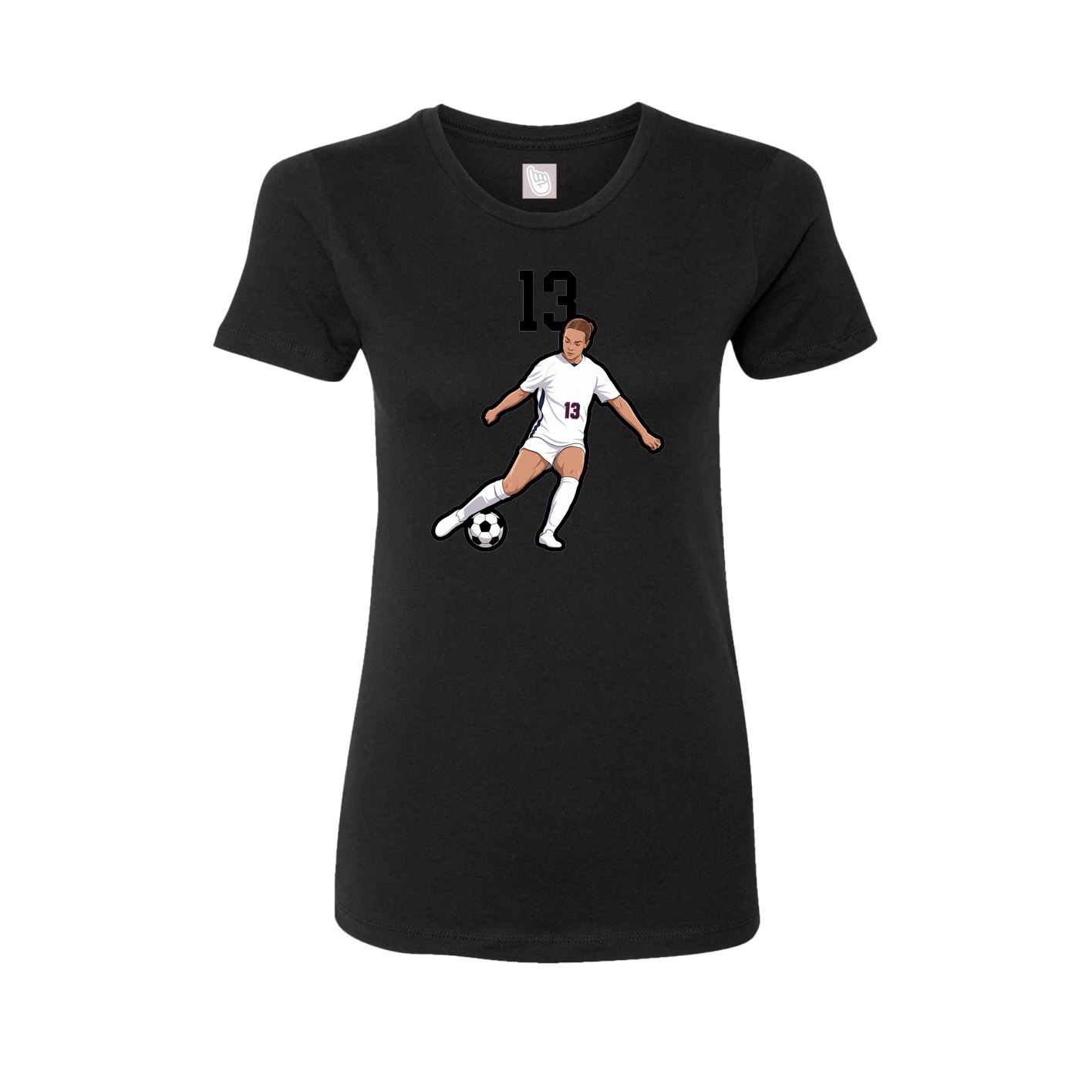 Fitted Women's Tee — Number Top in Black