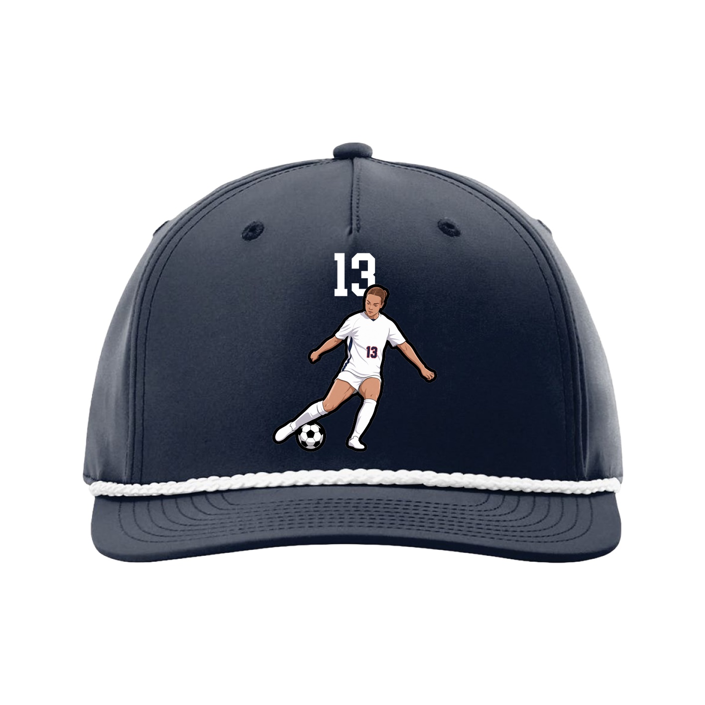 Five-Panel Classic Rope Cap — Number Top in Navy