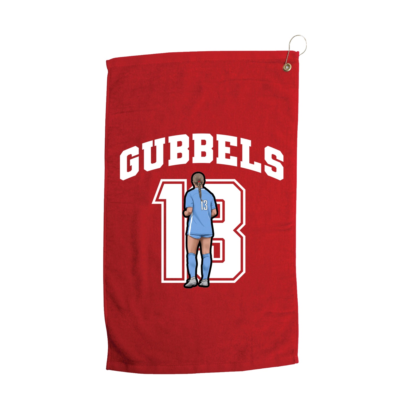 Golf Towel — Number in Red