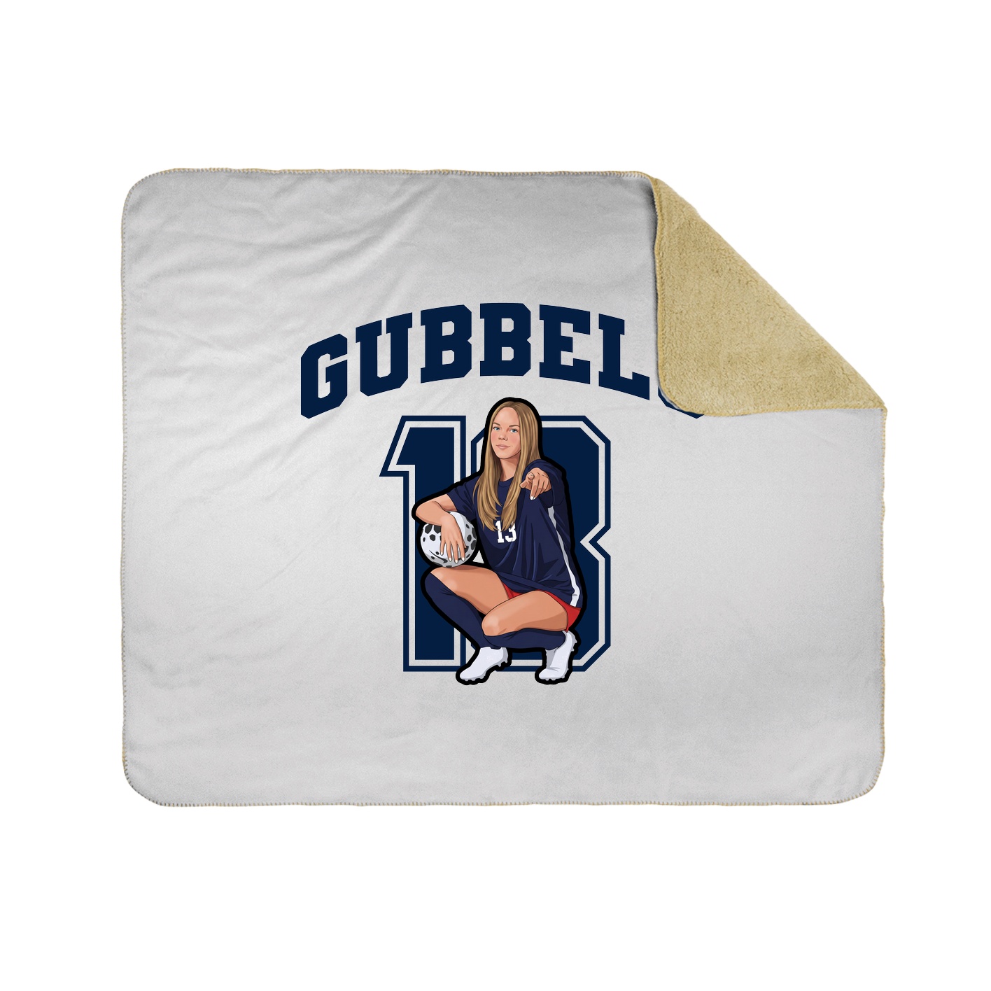 Throw Blanket — Number in White