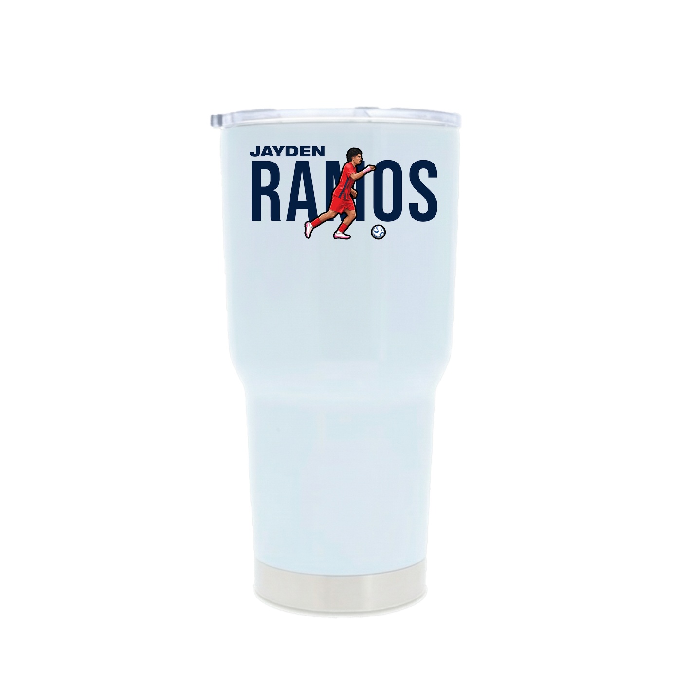 30oz Stainless Steel Tumbler — Player Name in White