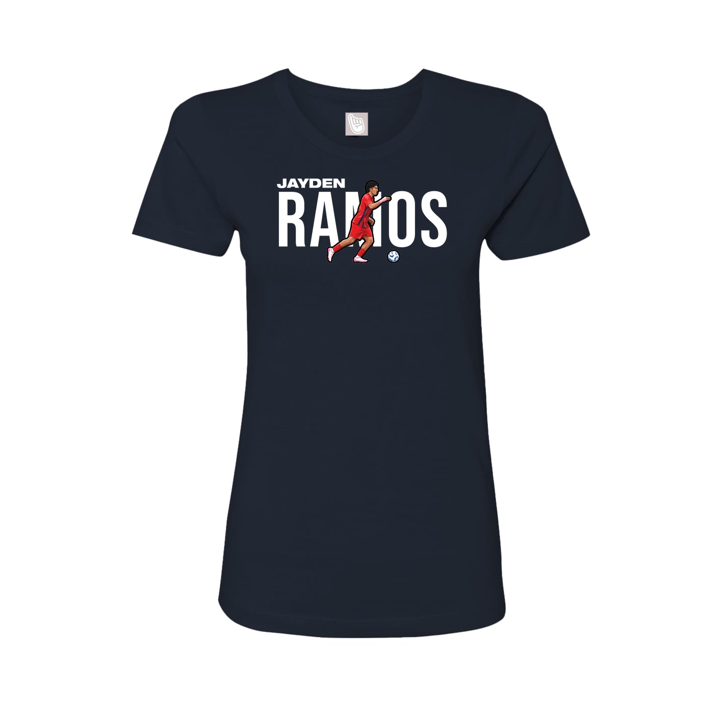 Fitted Women's Tee — Player Name in Navy