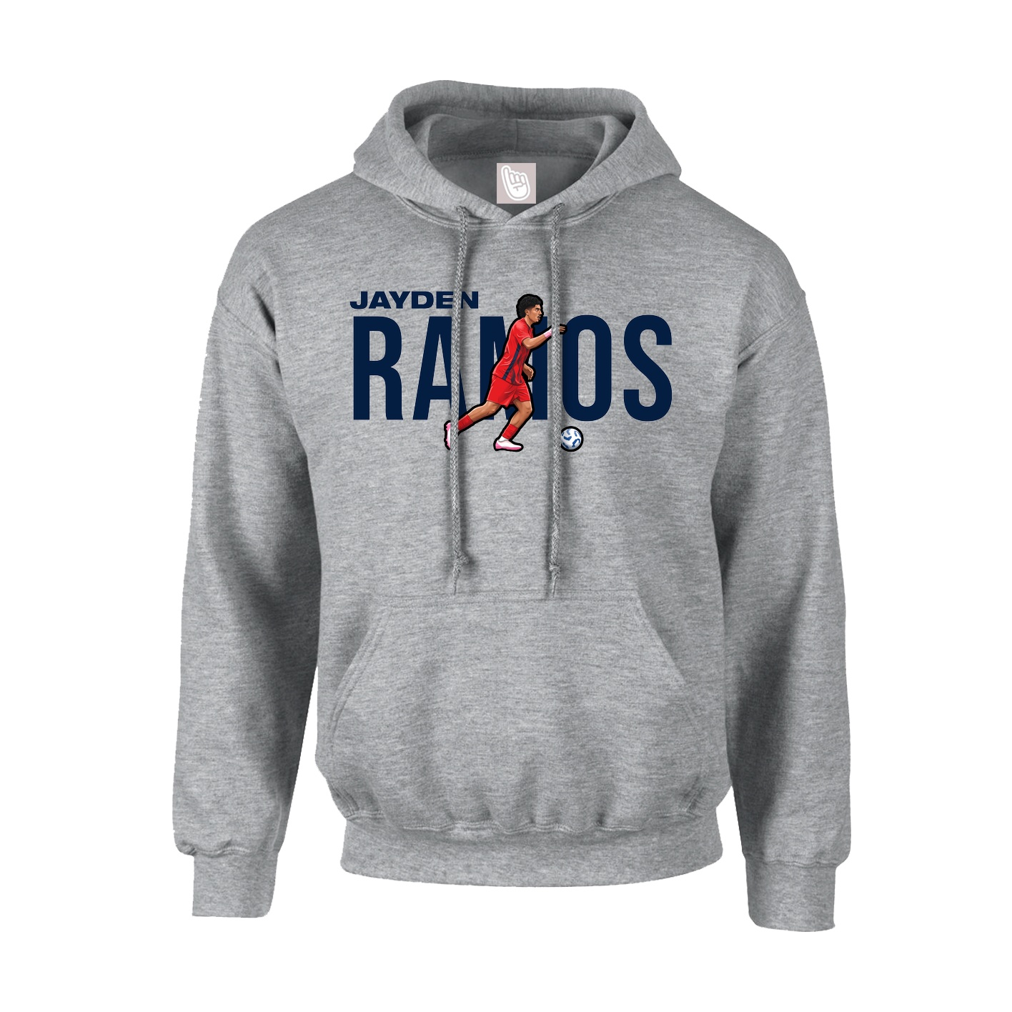 Hoodie — Player Name in Grey