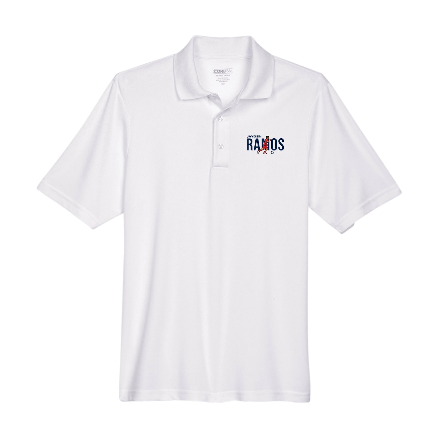 Performance Polo — Player Name in White