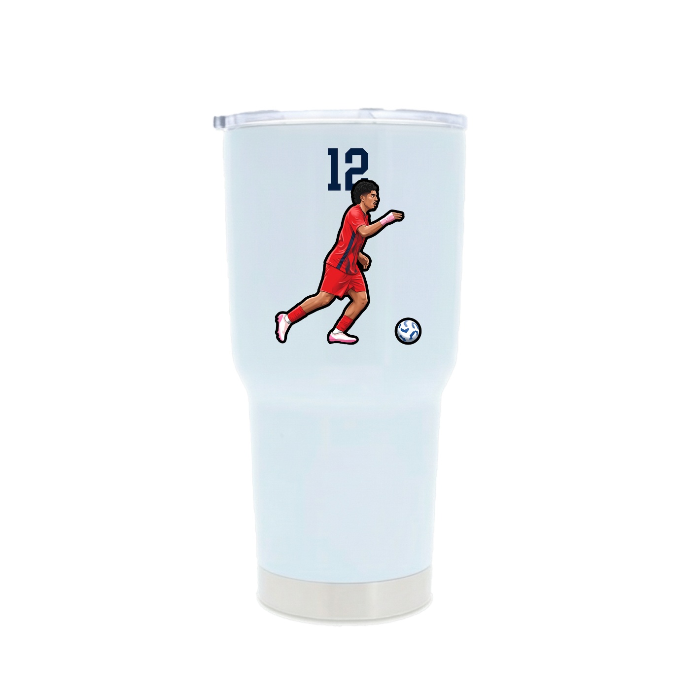 30oz Stainless Steel Tumbler — Number Top in White
