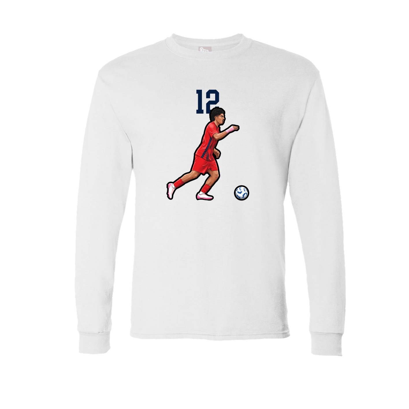 Long Sleeve Tee — Number Top in White