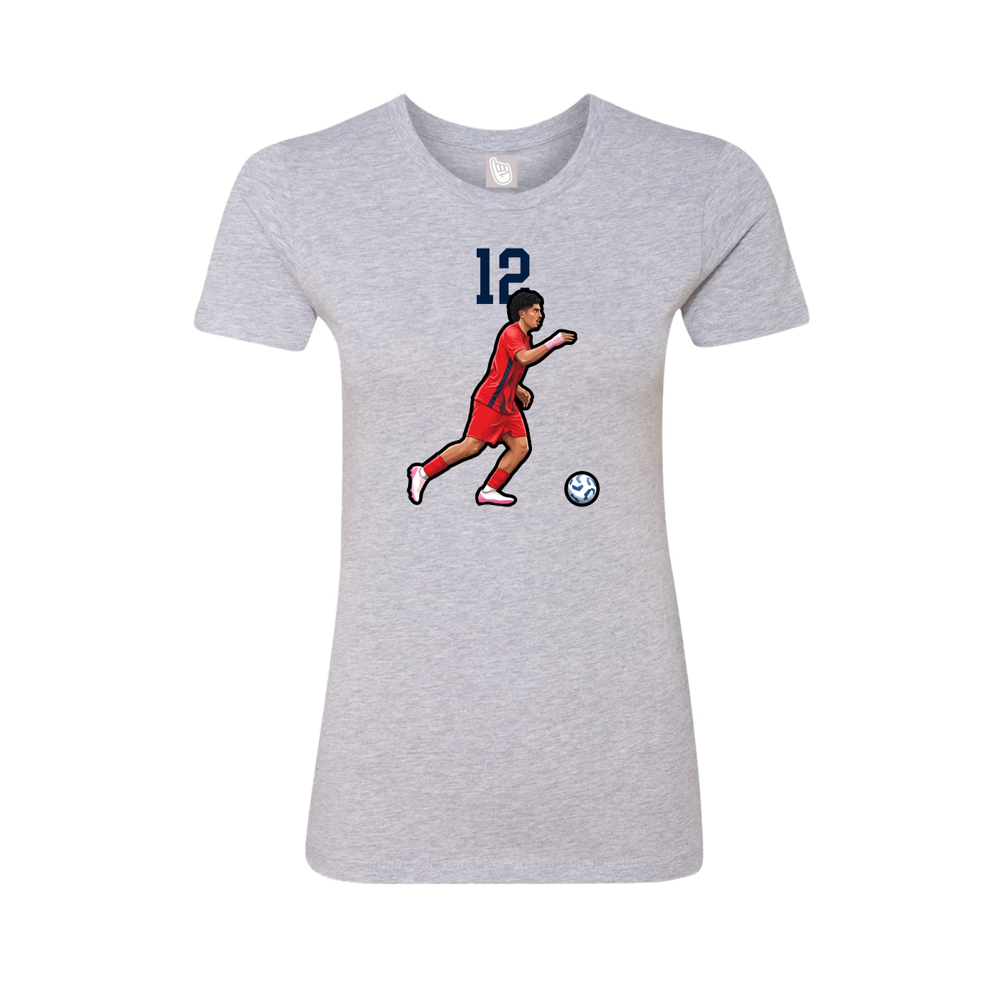 Fitted Women's Tee — Number Top in Grey