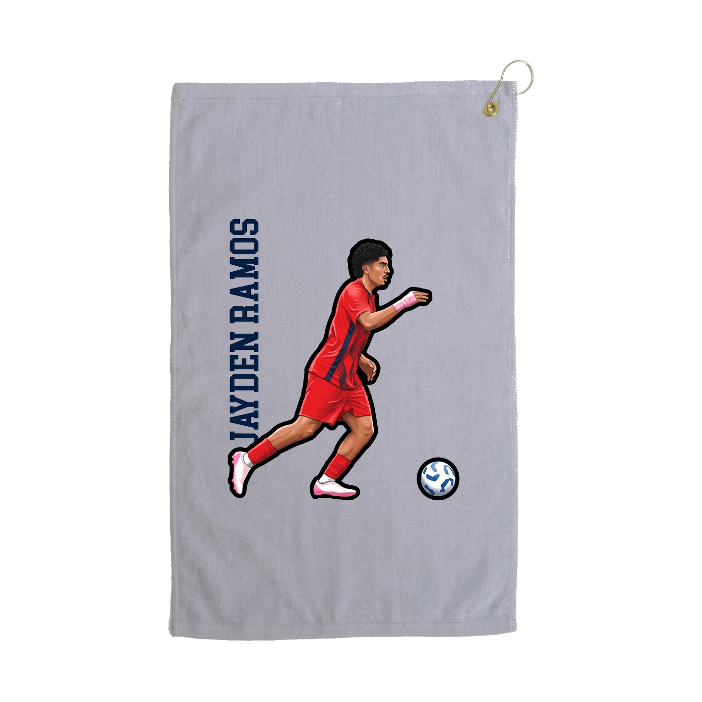 Golf Towel — Name Vertical in Grey