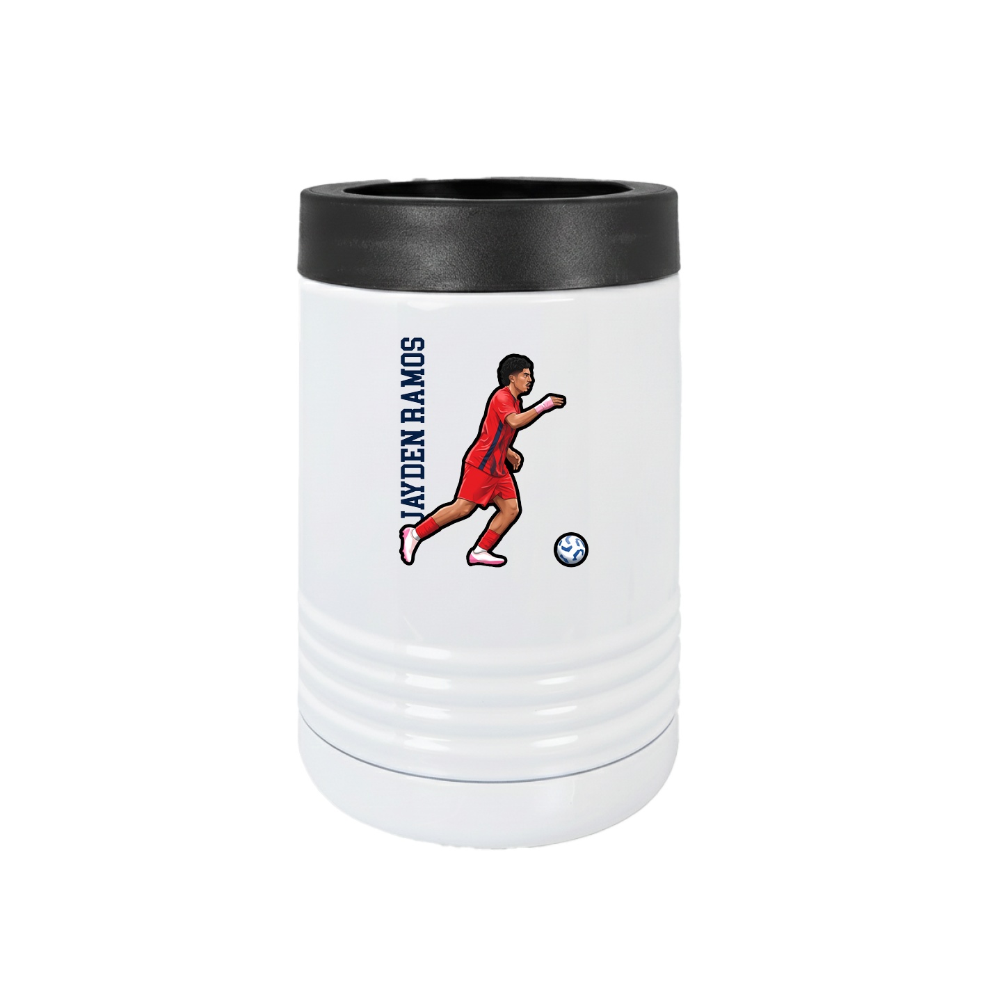 Beverage Holder — Name Vertical in White