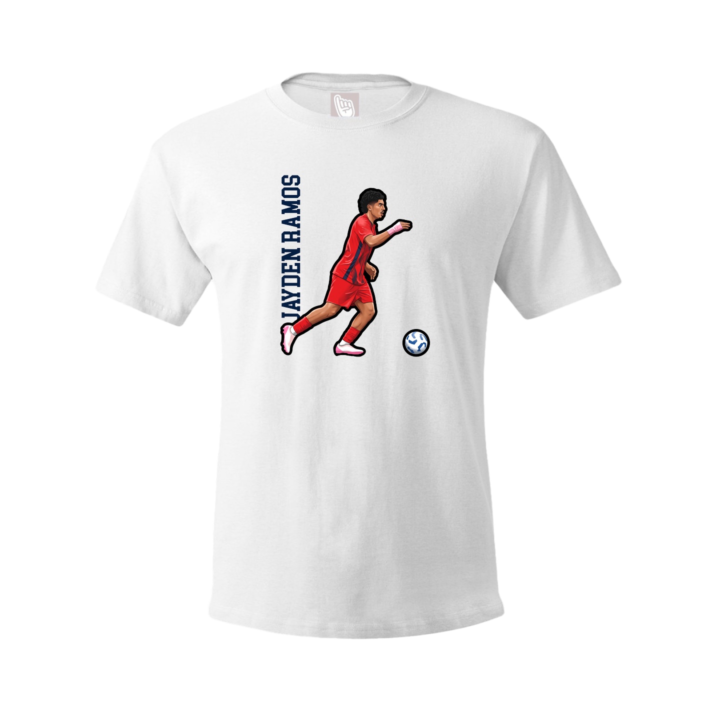 Tee — Name Vertical in White
