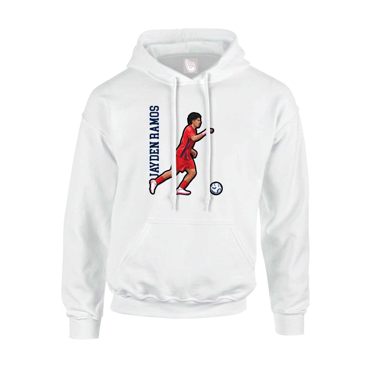 Youth Hoodie — Name Vertical in White