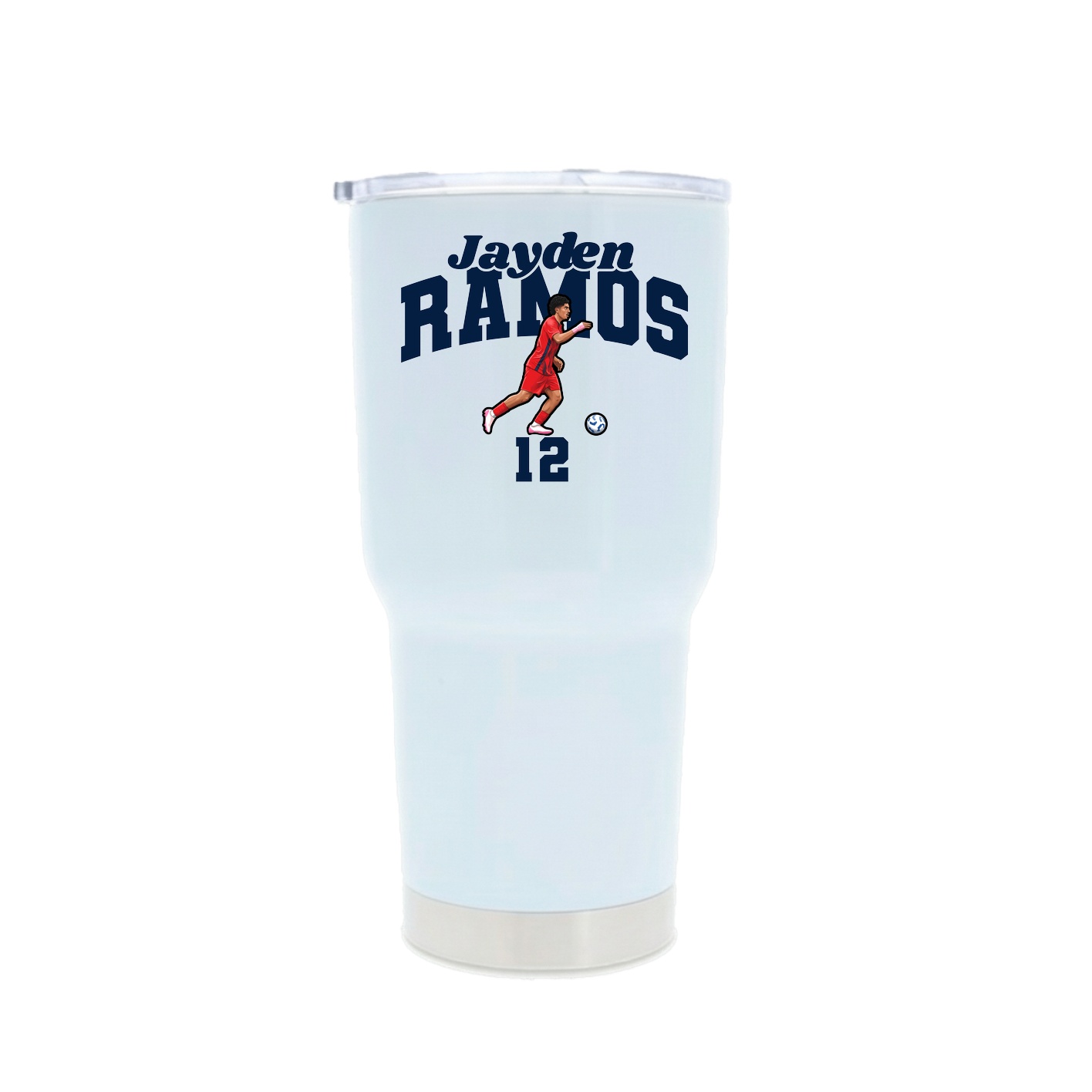 30oz Stainless Steel Tumbler — Signature Arch in White