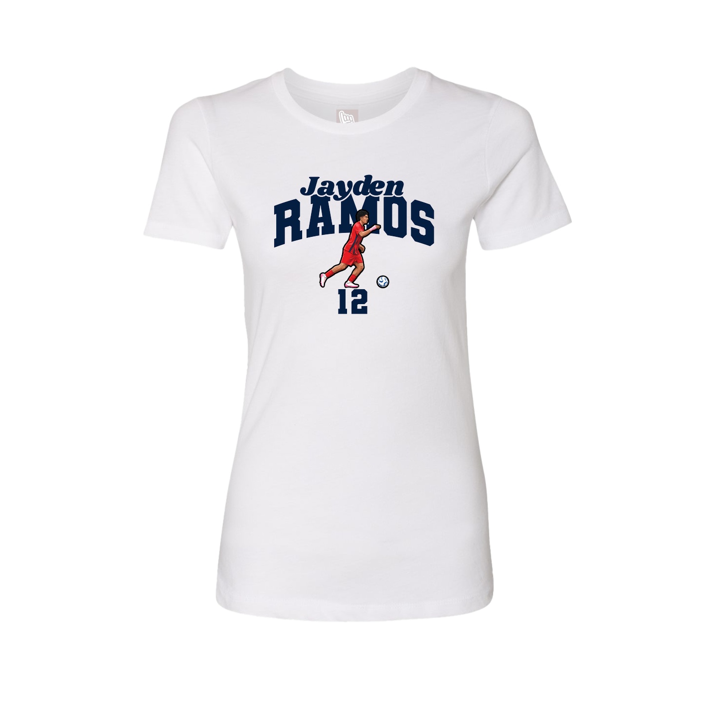 Fitted Women's Tee — Signature Arch in White