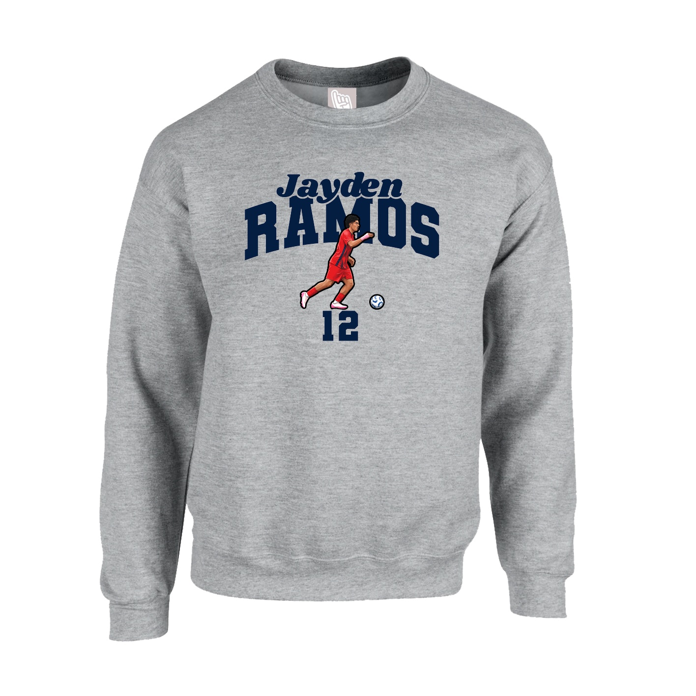 Fleece Crew — Signature Arch in Grey
