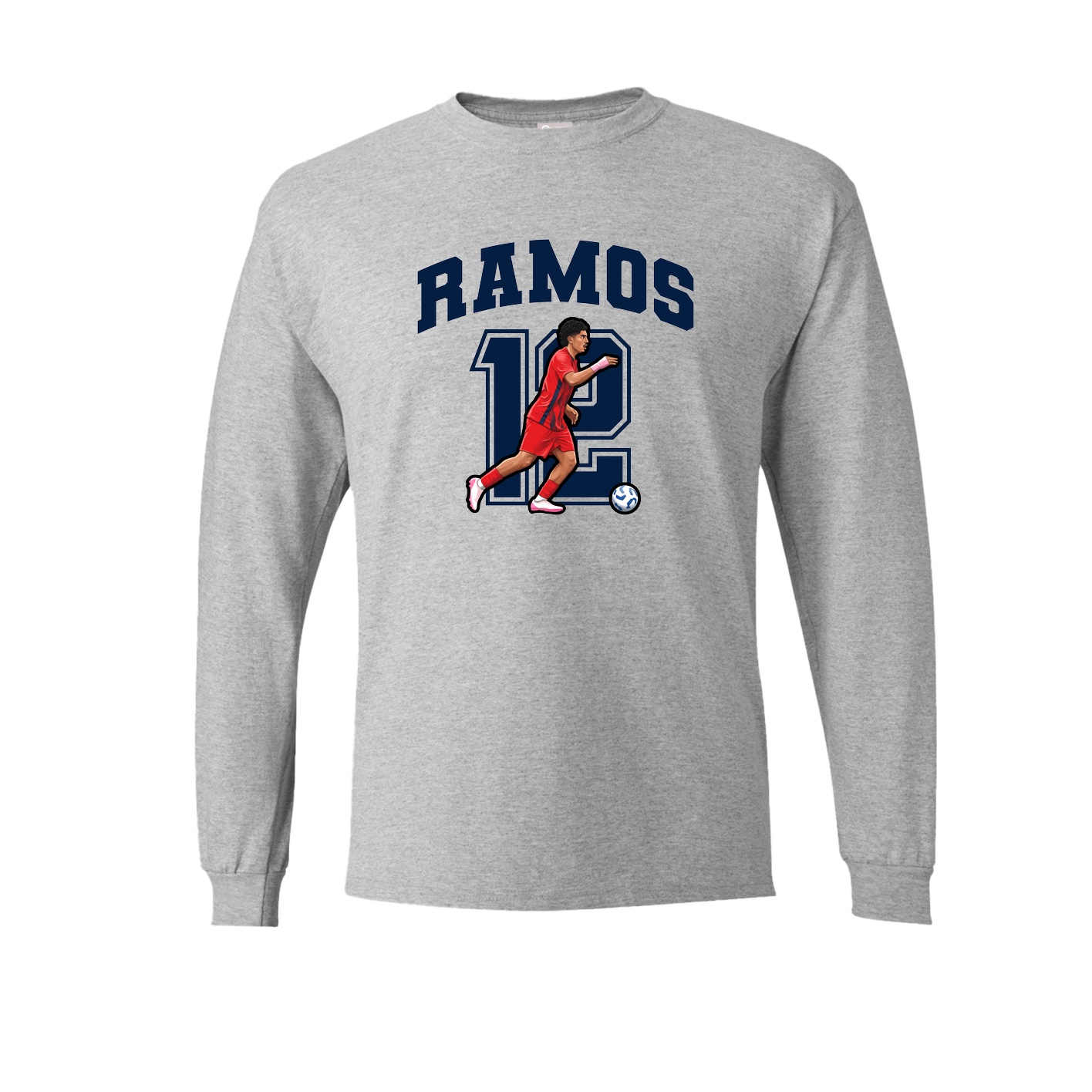 Long Sleeve Tee — Number in Grey