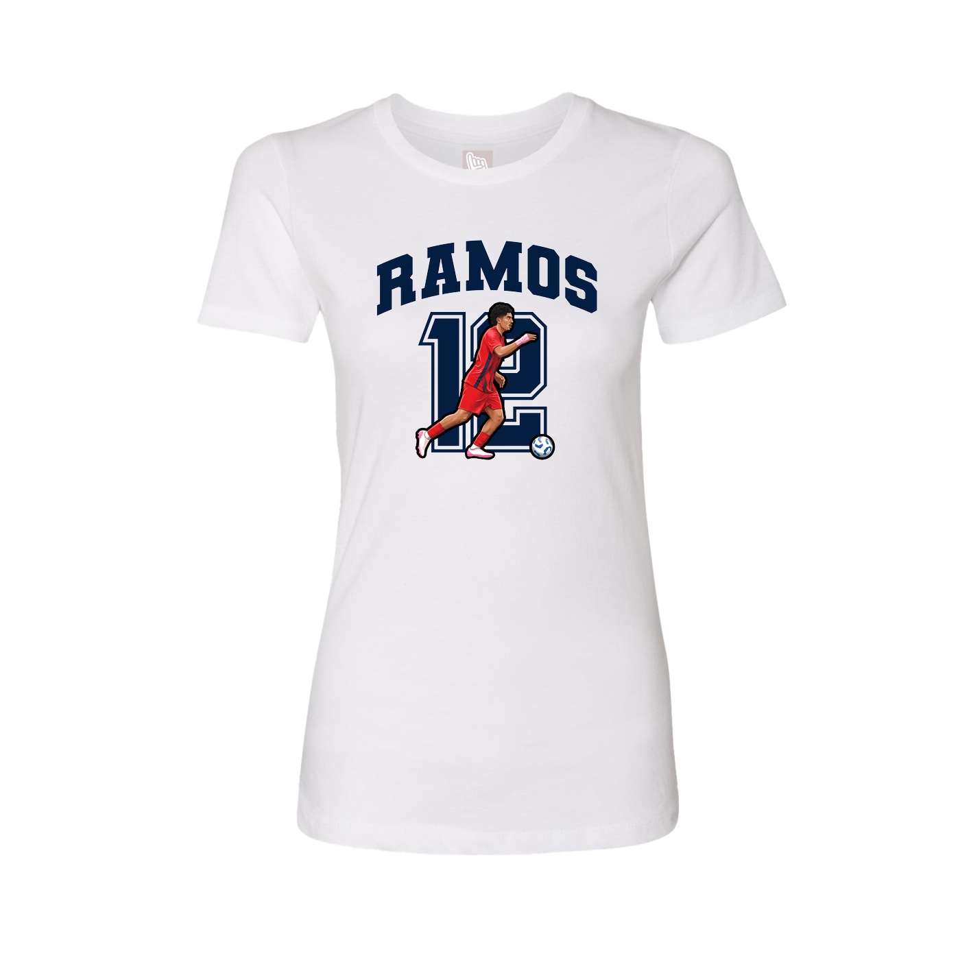 Fitted Women's Tee — Number in White