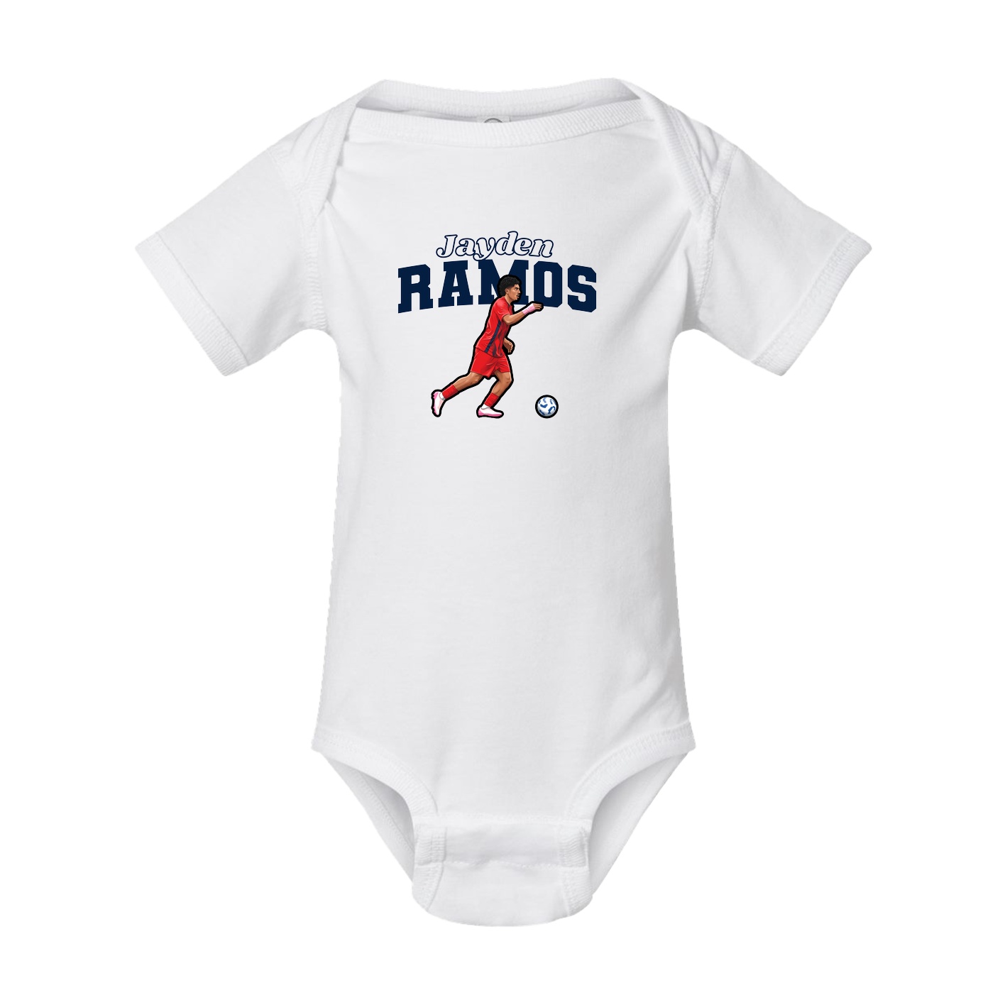 Baby Onesie — Name Arch in White
