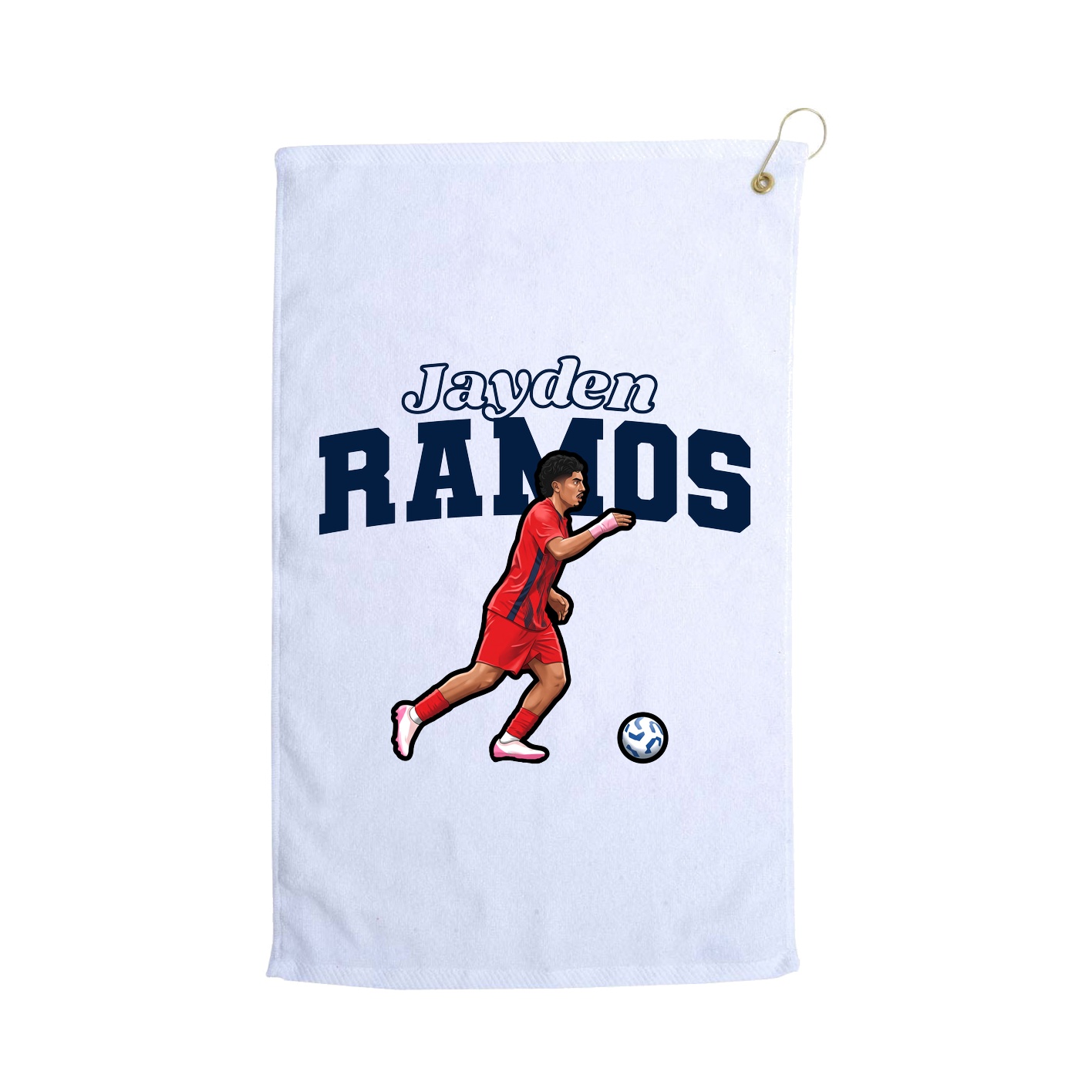 Golf Towel — Name Arch in White