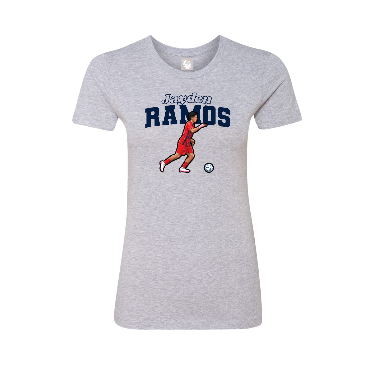 Fitted Women's Tee — Name Arch in Grey