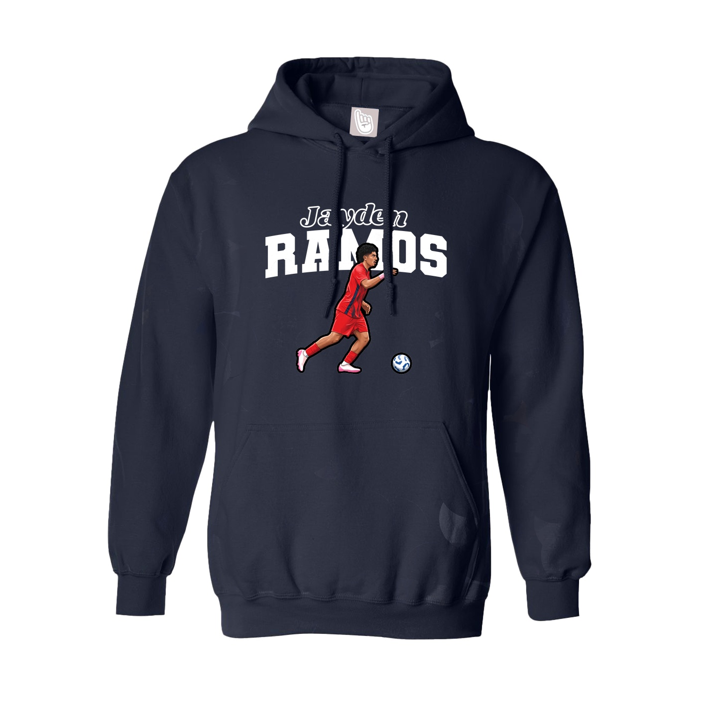 Youth Hoodie — Name Arch in Navy