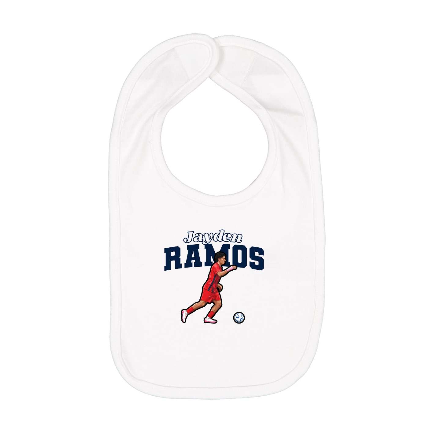 Infant Bib — Name Arch in White