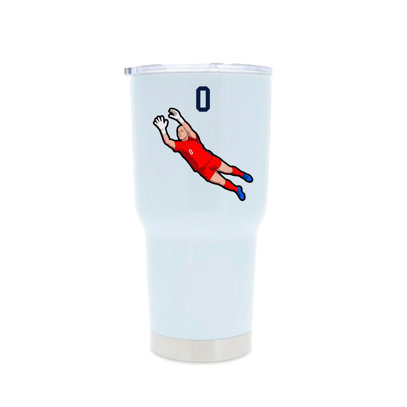 30oz Stainless Steel Tumbler — Number Top in White
