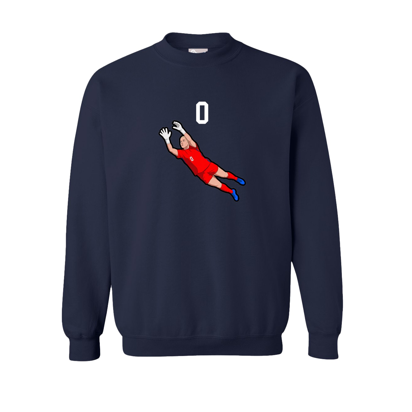 Fleece Crew — Number Top in Navy
