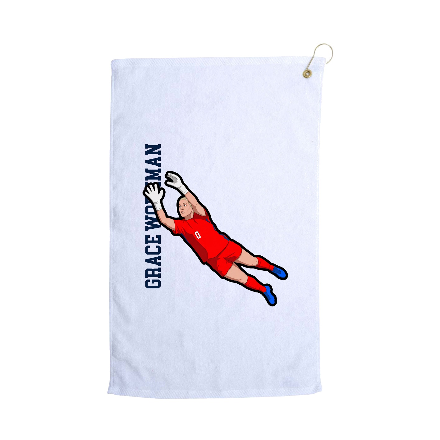 Golf Towel — Name Vertical in White