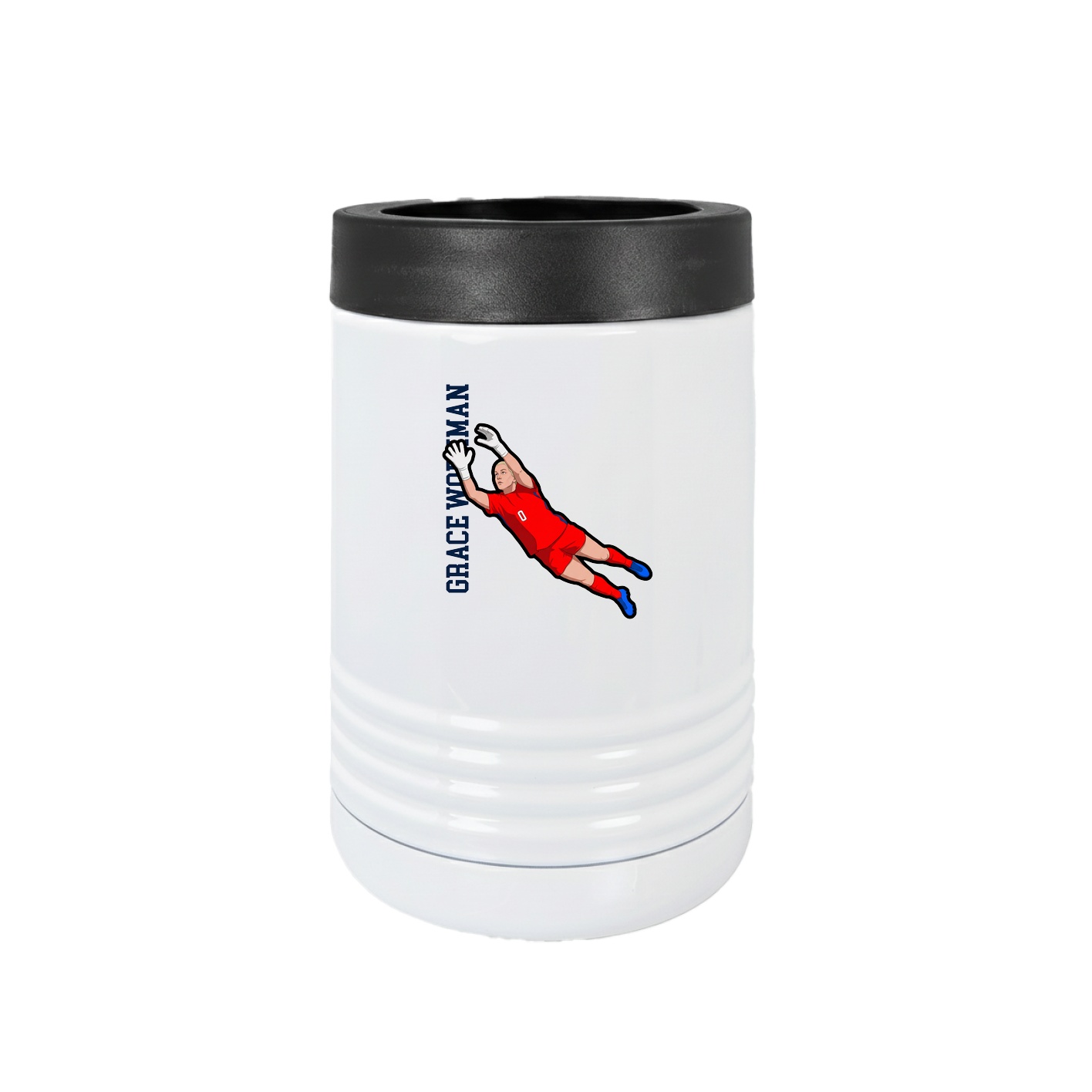 Beverage Holder — Name Vertical in White