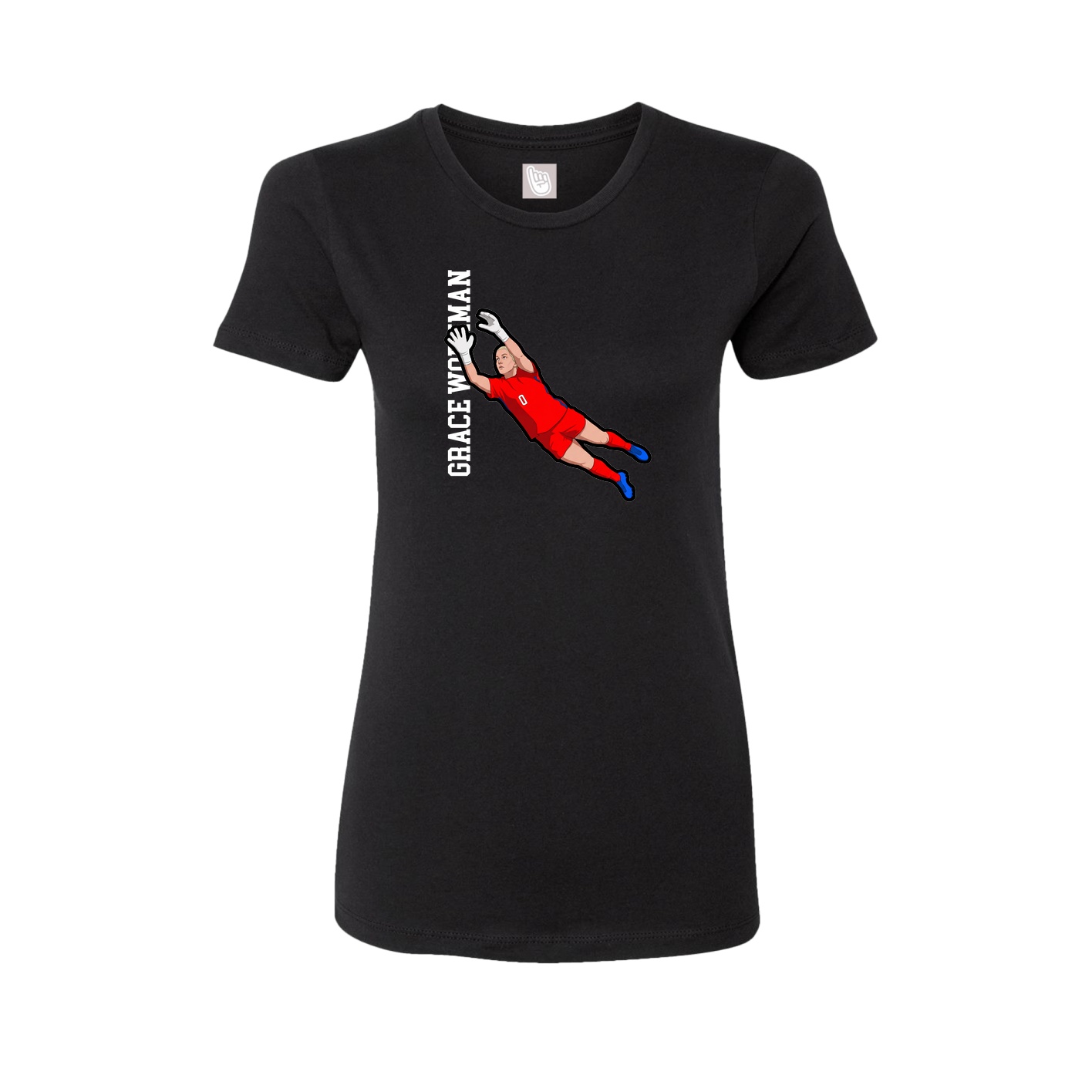 Fitted Women's Tee — Name Vertical in Black