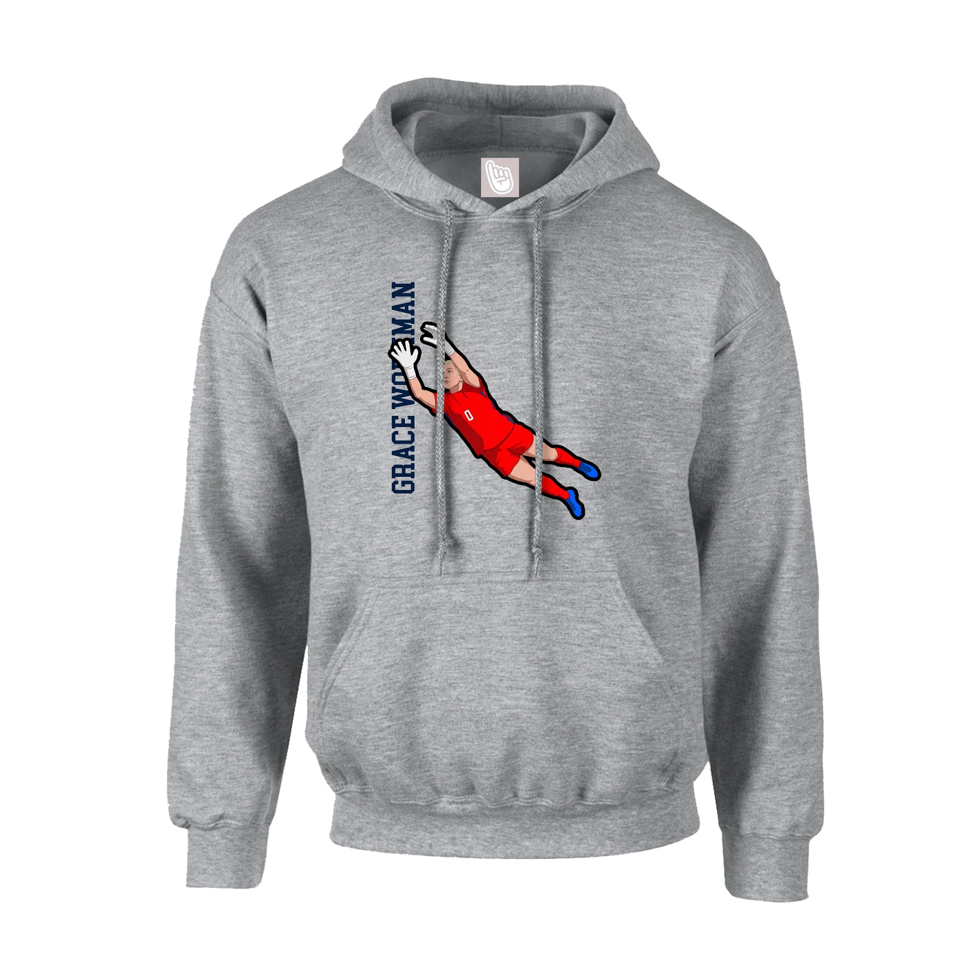 Youth Hoodie — Name Vertical in Grey