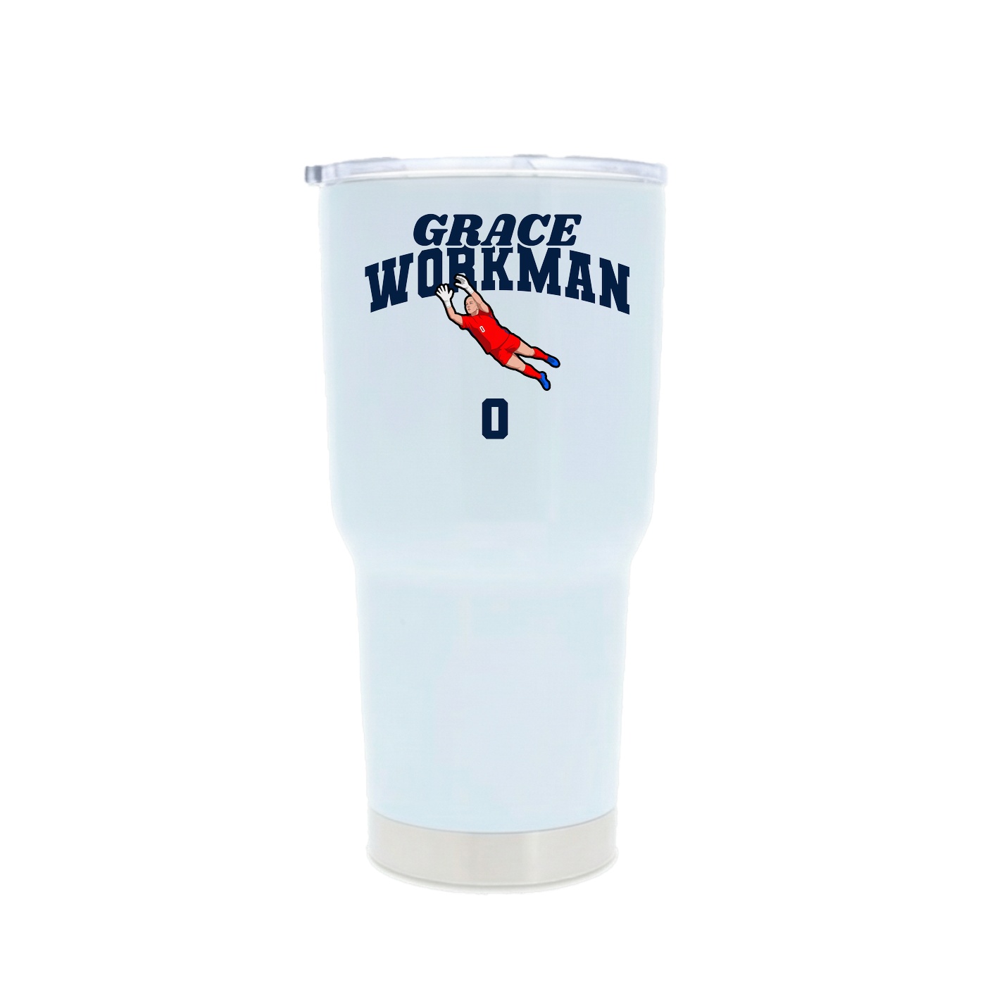 30oz Stainless Steel Tumbler — Signature Arch in White