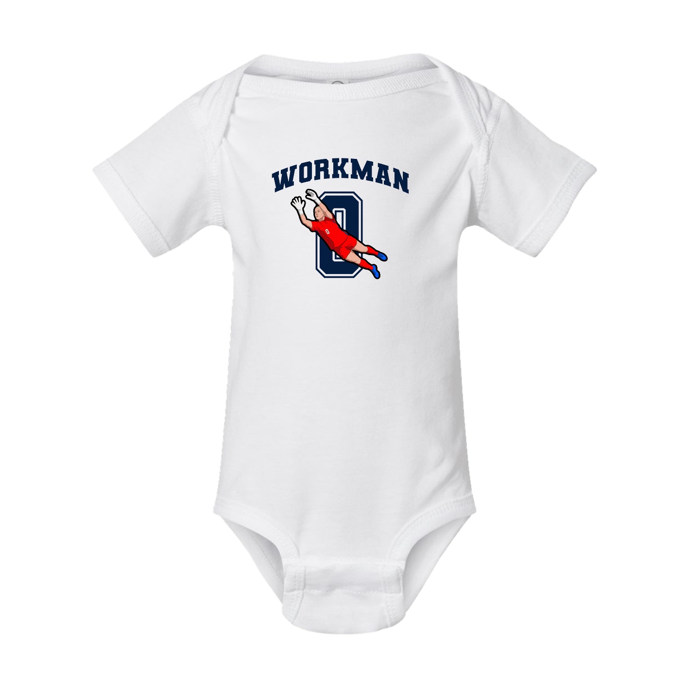 Baby Onesie — Number in White