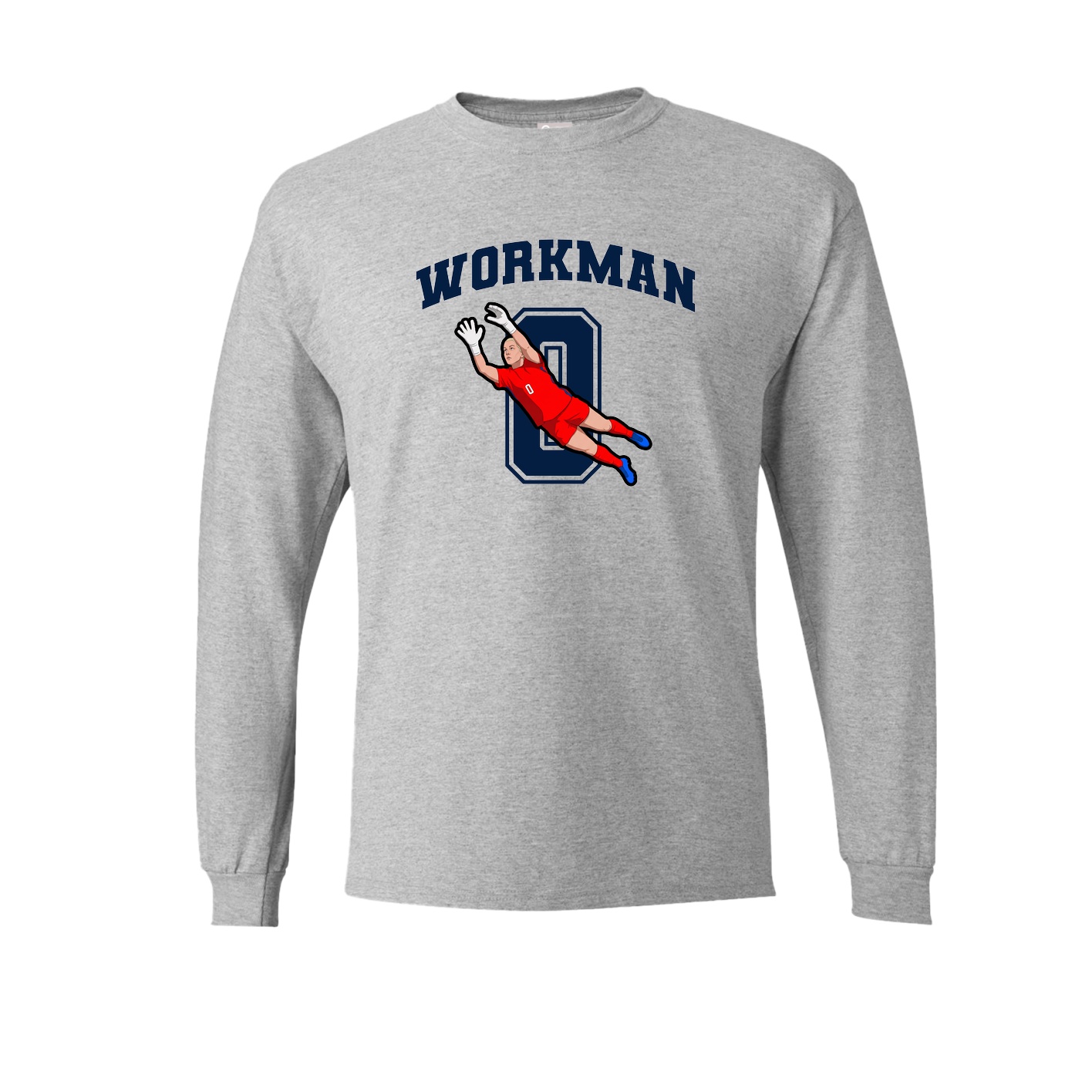 Long Sleeve Tee — Number in Grey