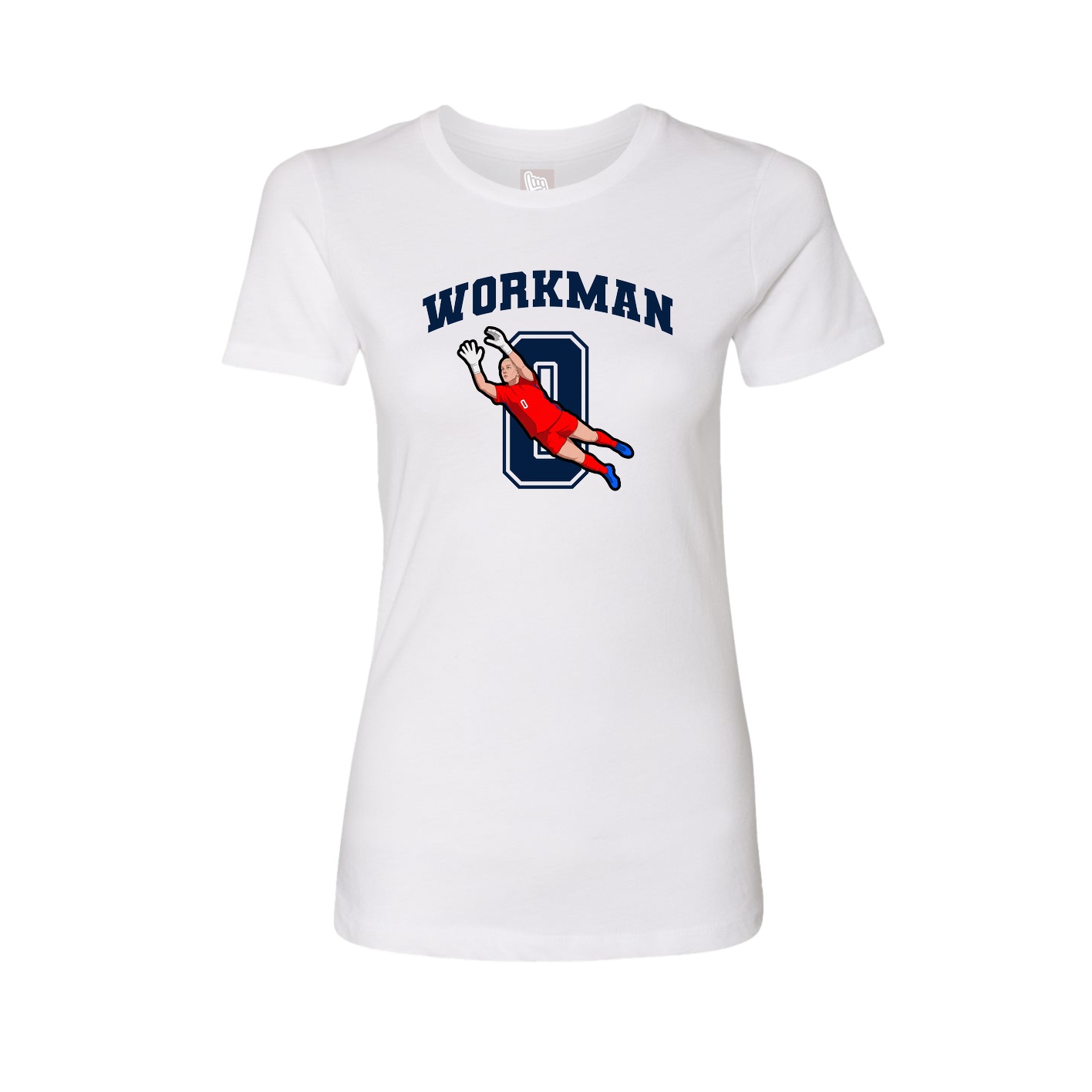 Fitted Women's Tee — Number in White