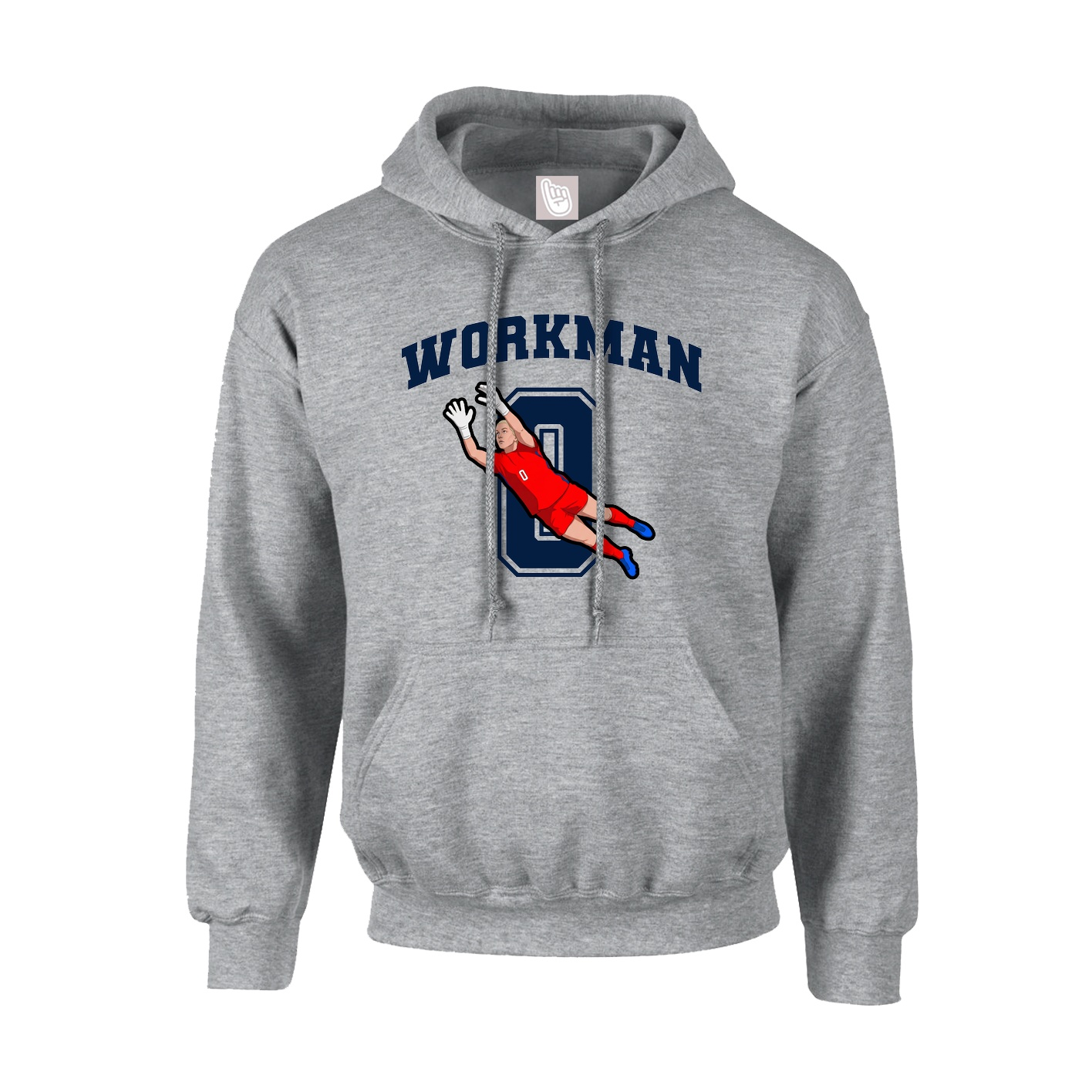 Youth Hoodie — Number in Grey
