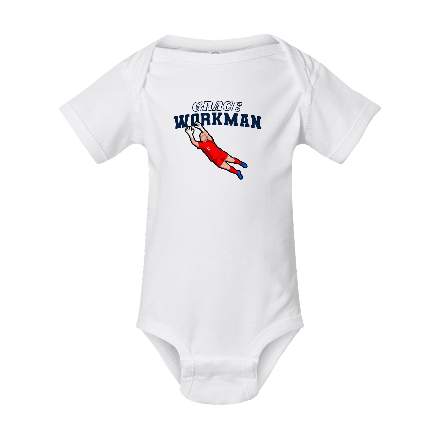 Baby Onesie — Name Arch in White